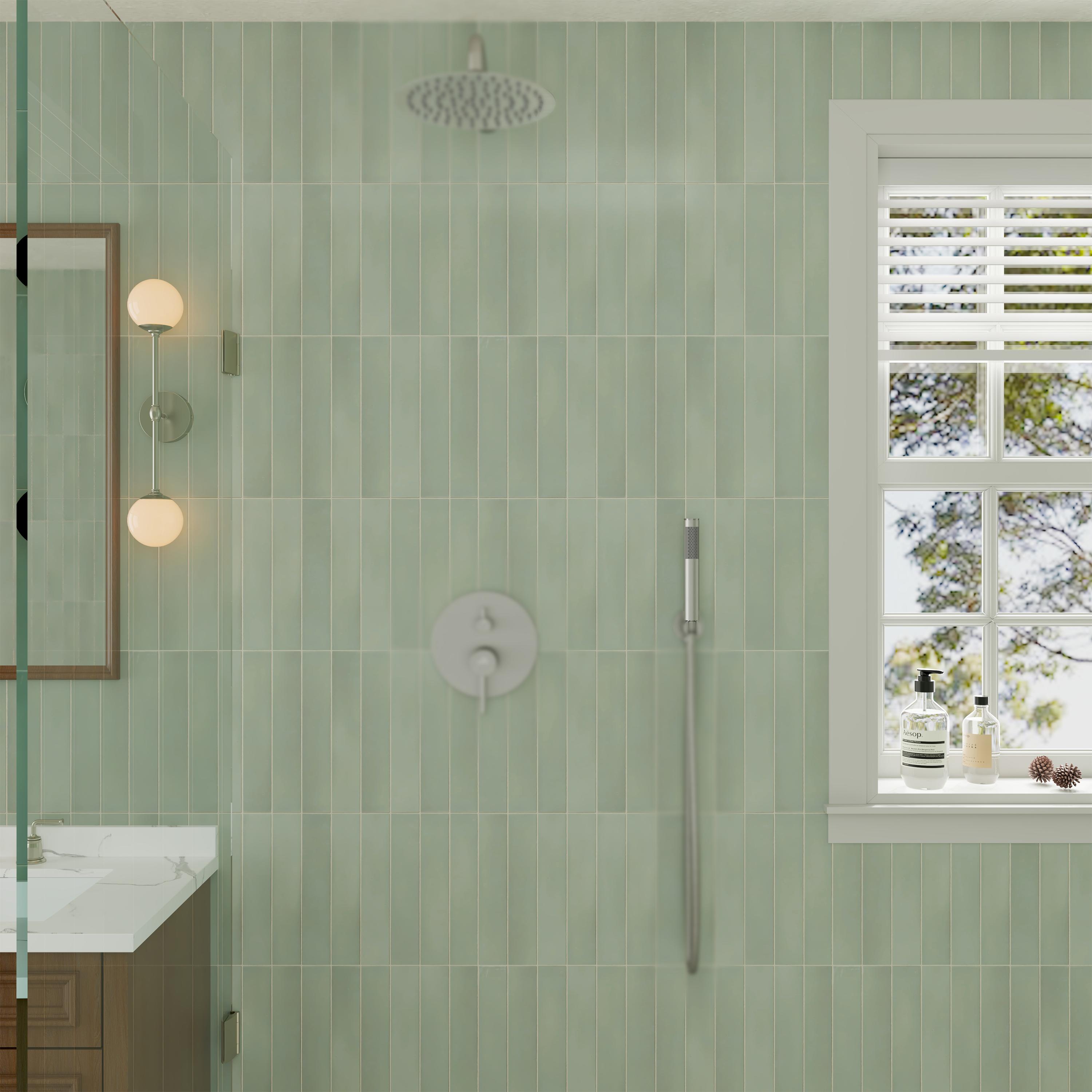 Round Stainless Steel Handheld Shower Head with Anti-Clog Nozzles