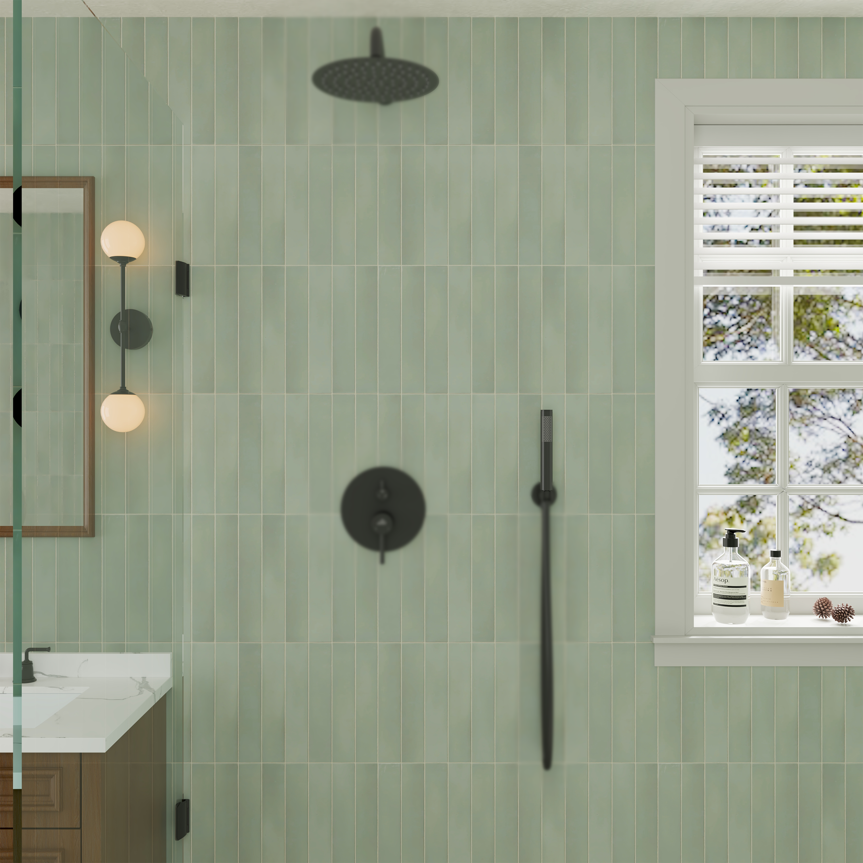 Round Stainless Steel Handheld Shower Head with Anti-Clog Nozzles