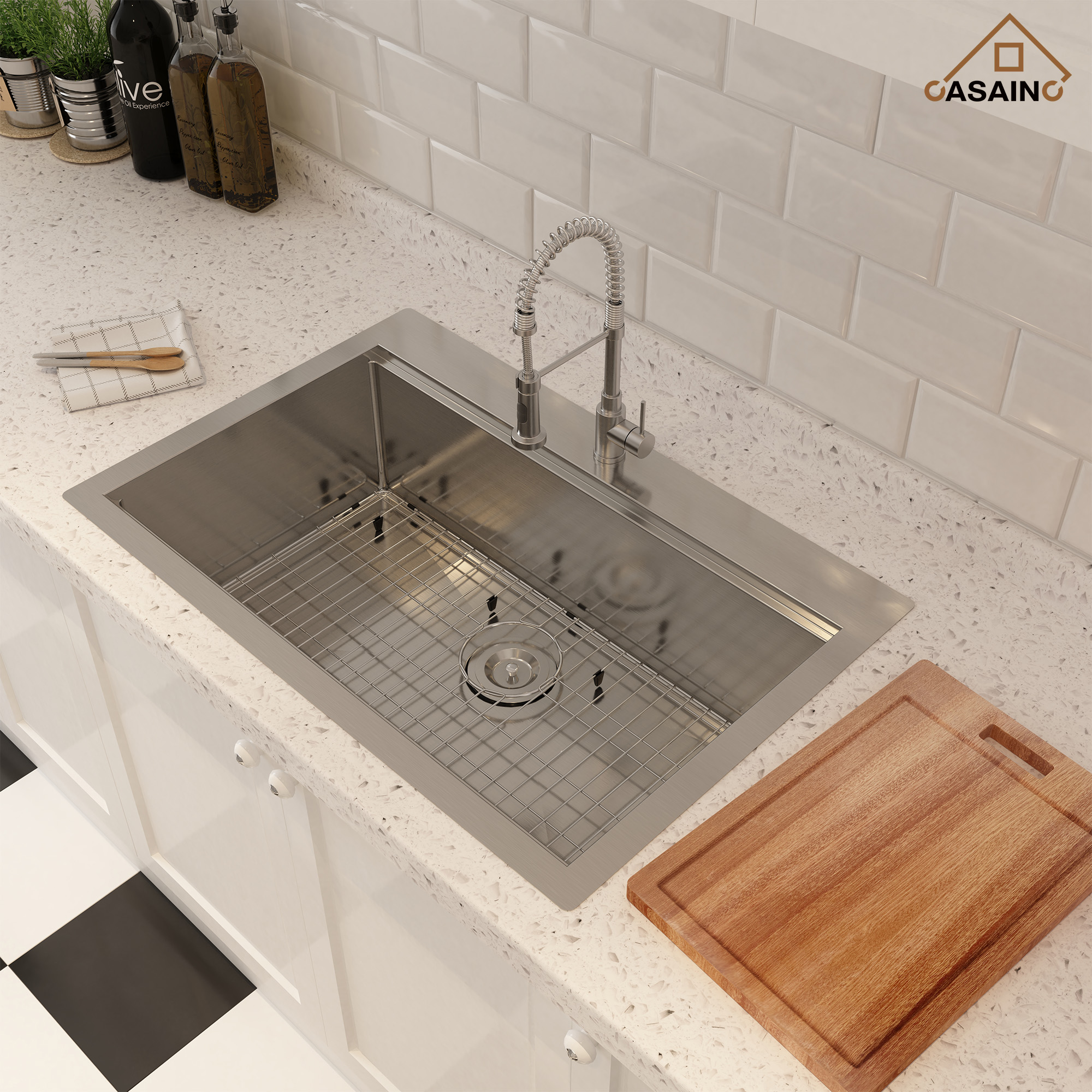 Stainless sink online drainer