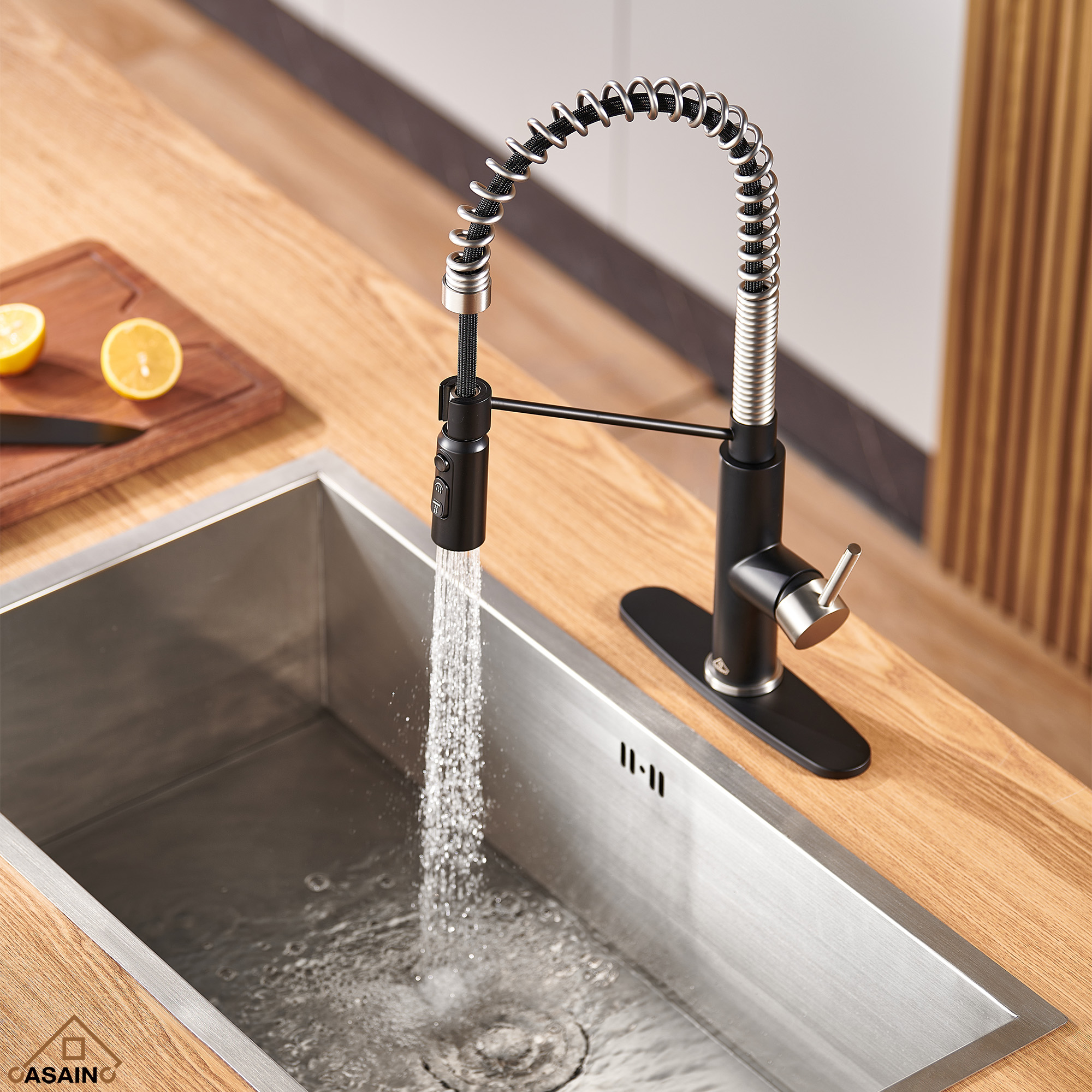 Commercial Style Pull-Down Single Handle 19" Kitchen Faucet