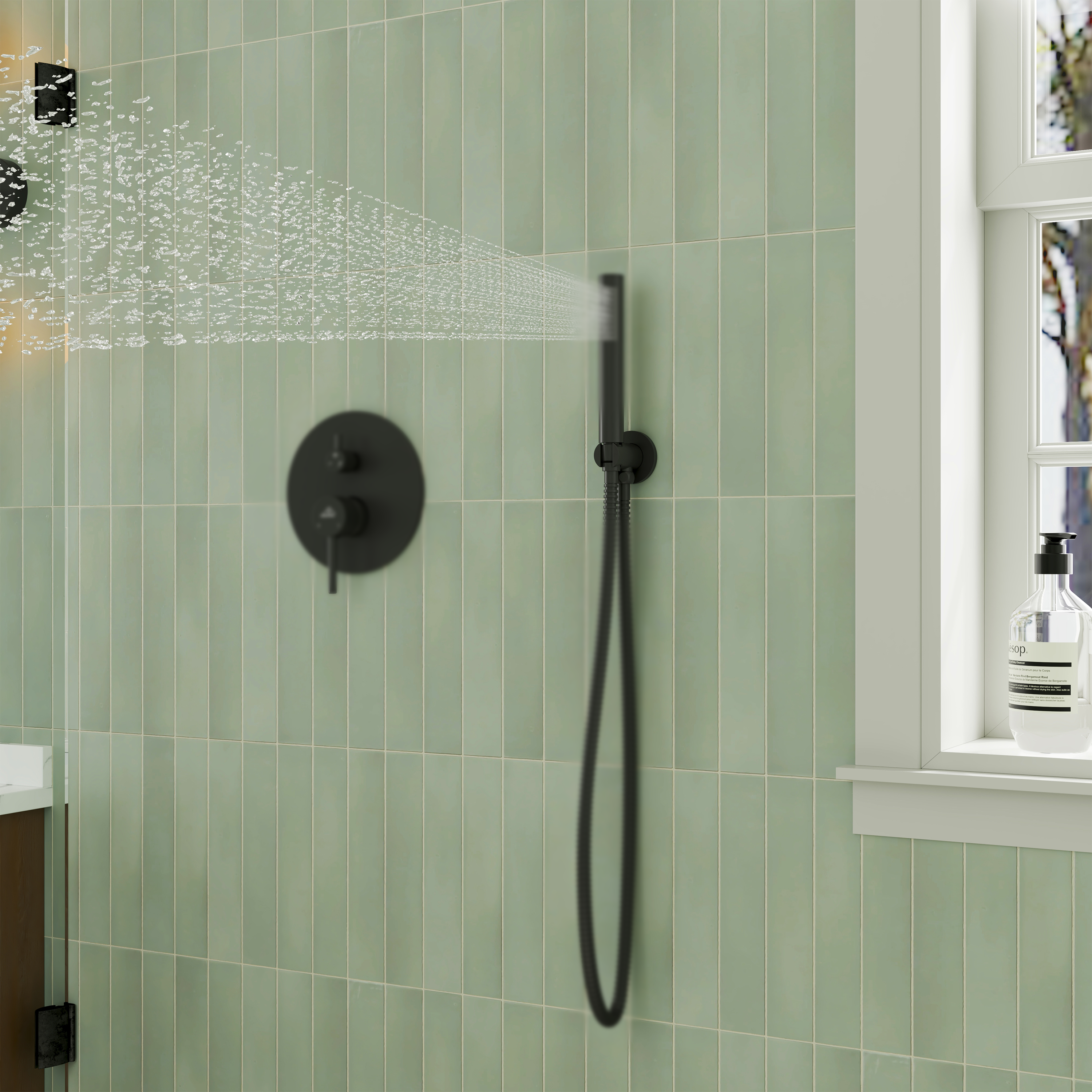 Round Brass Handheld Shower Holder Fixed Wall Mount Bracket