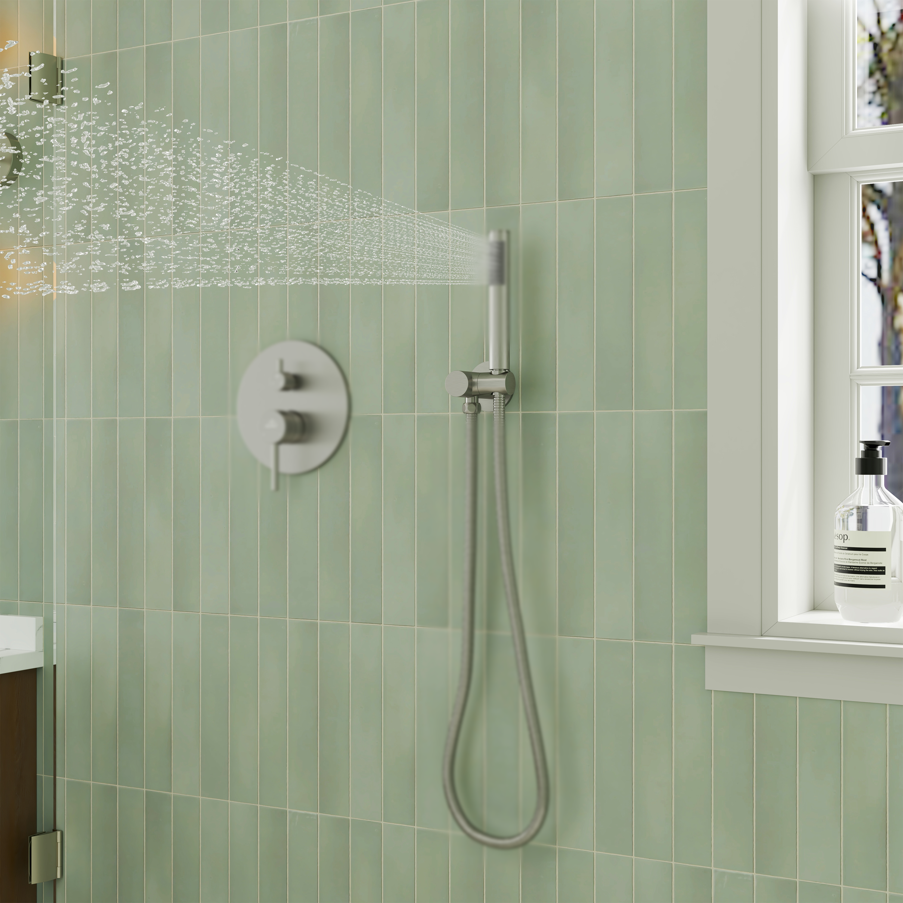Wall Mount Round Handheld Shower Holder with Adjustable Angle