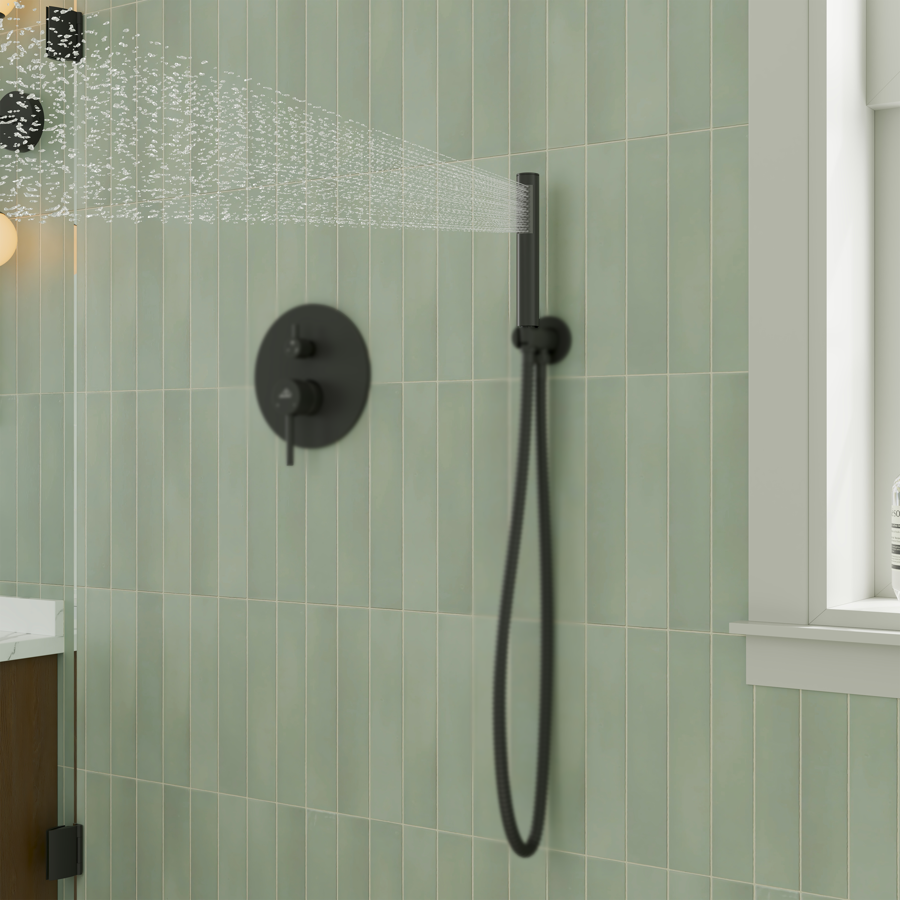 Round Stainless Steel Handheld Shower Head with Anti-Clog Nozzles