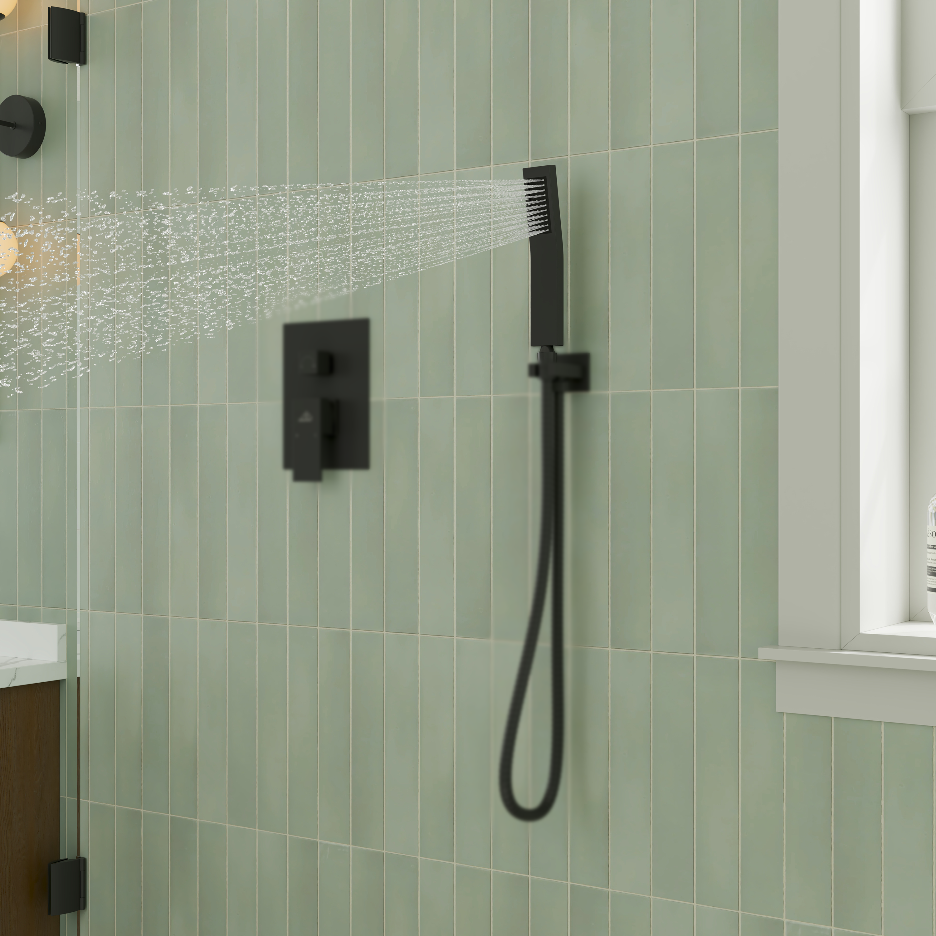 Curved Stainless Steel Handheld Shower Head with Anti-Clog Nozzles