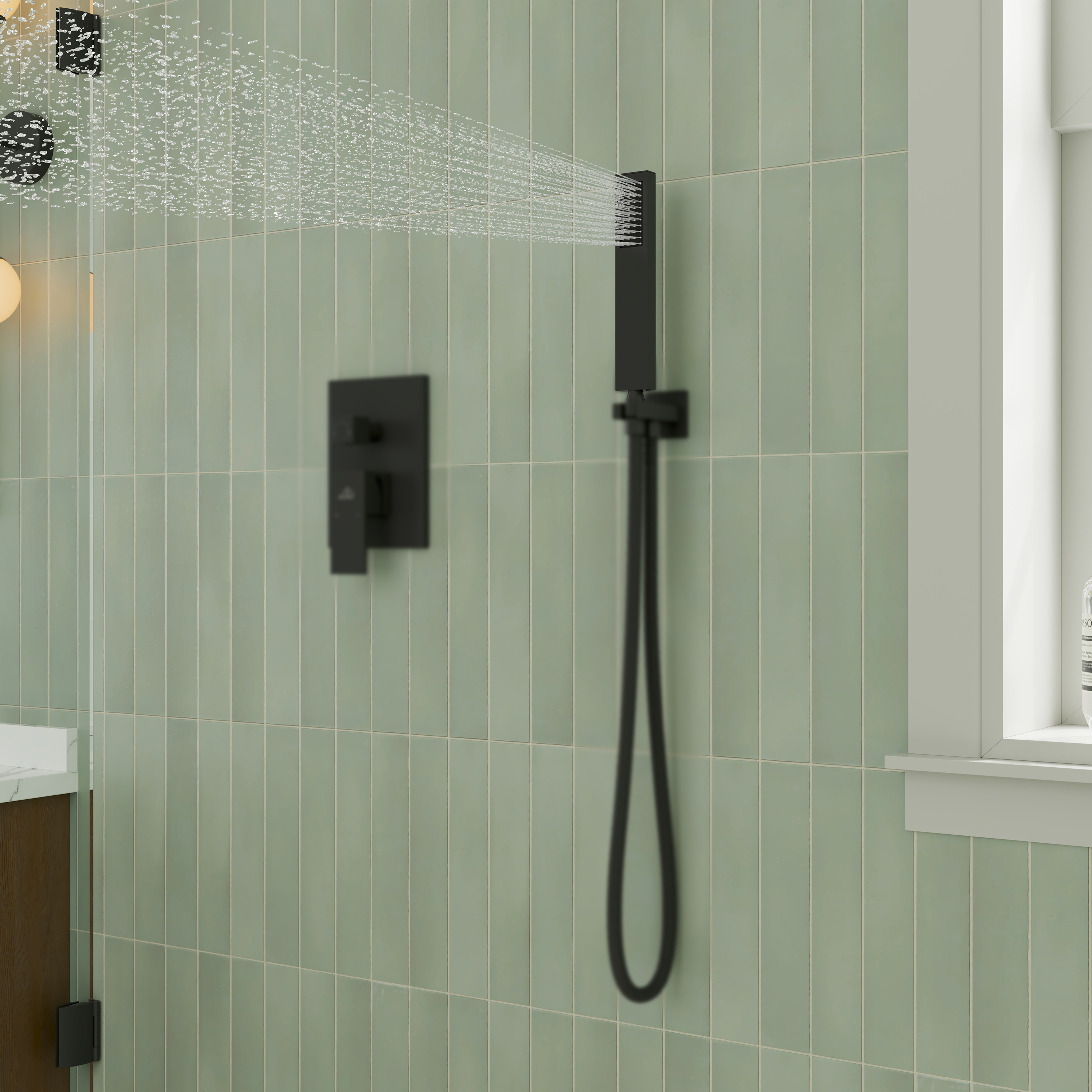 304 Stainless Steel Handheld Shower Head with Anti-Clog Nozzles