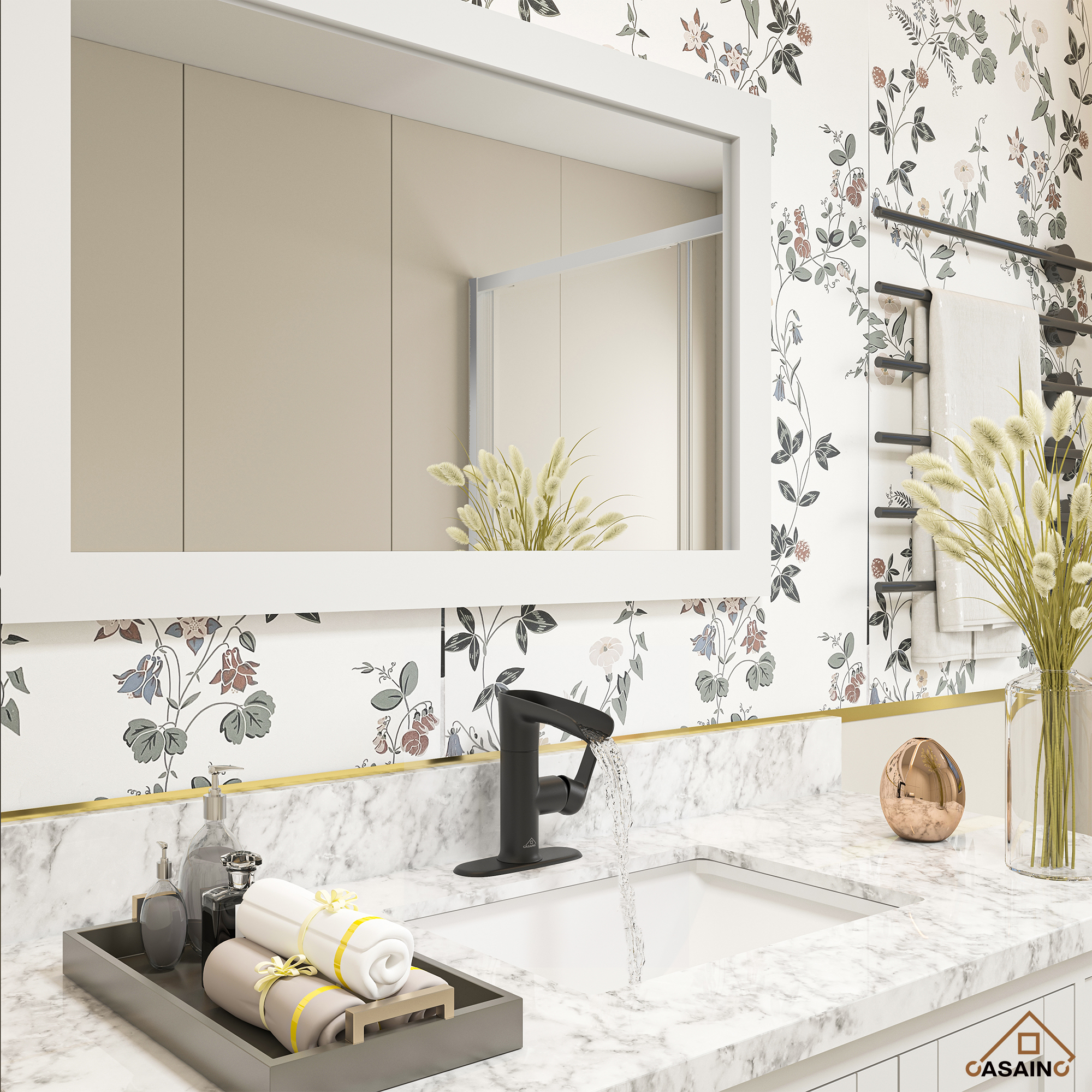 Waterfall Bathroom Sink Faucet Basin Faucet Built-in Water Filter