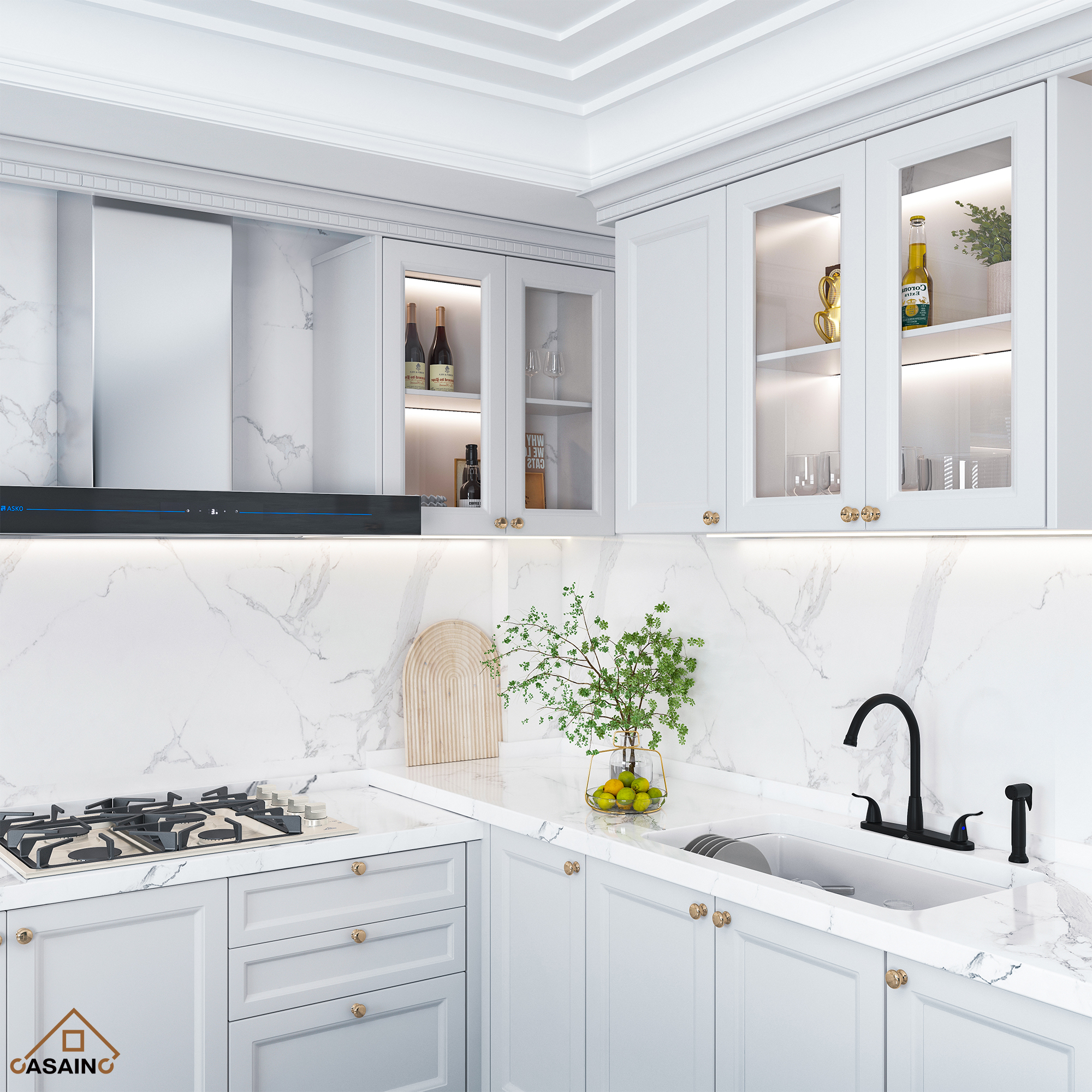 Double Handle Kitchen Sink Faucet with Side Sprayer