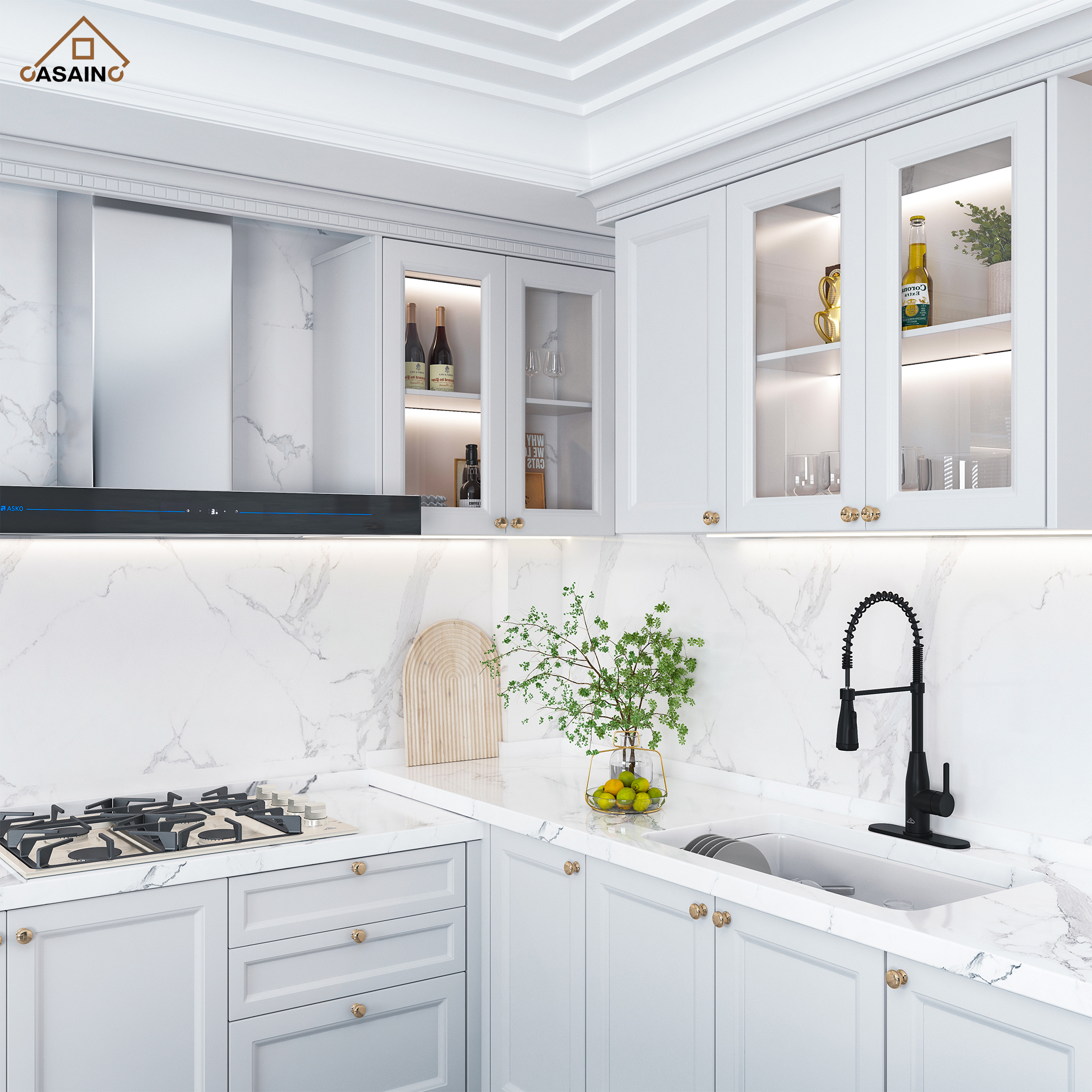 LED Temperature Control Kitchen Faucet with 360° Swivel and Magnetic Pull-Out Head