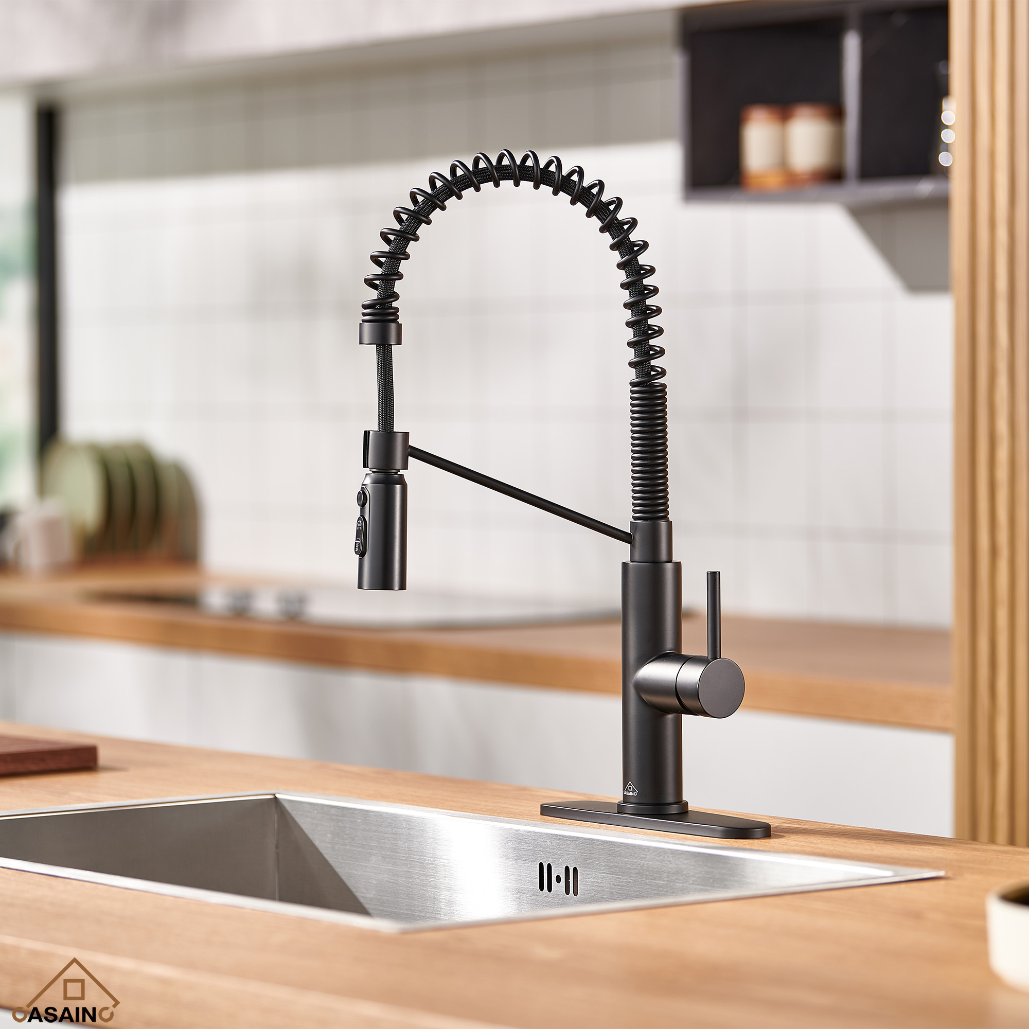 Commercial Style Pull-Down Single Handle 19" Kitchen Faucet