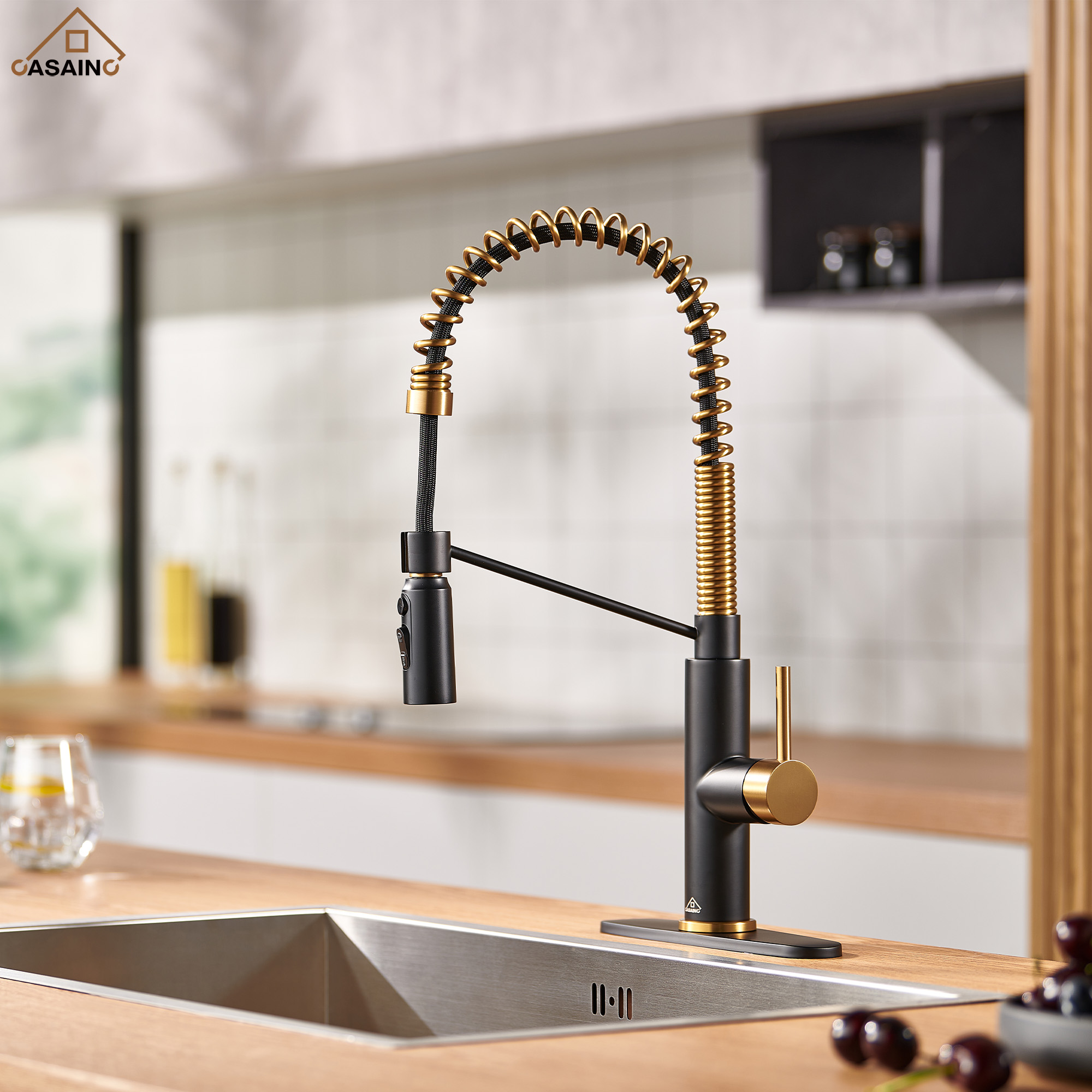Commercial Style Pull-Down Single Handle 19" Kitchen Faucet