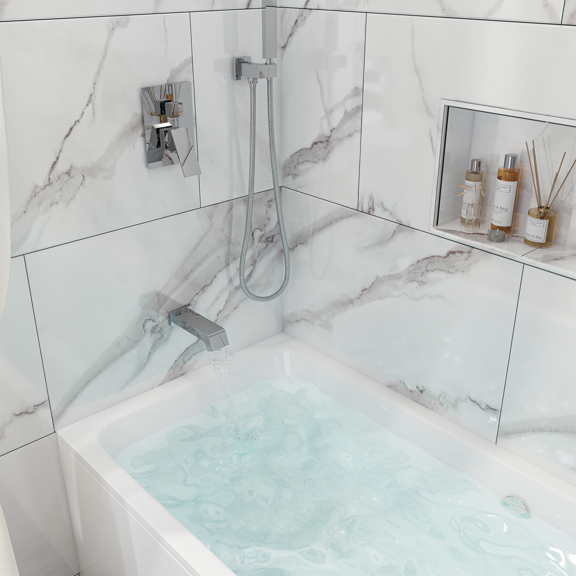 10" Three Function Pressure Balance Shower System with Valve Included