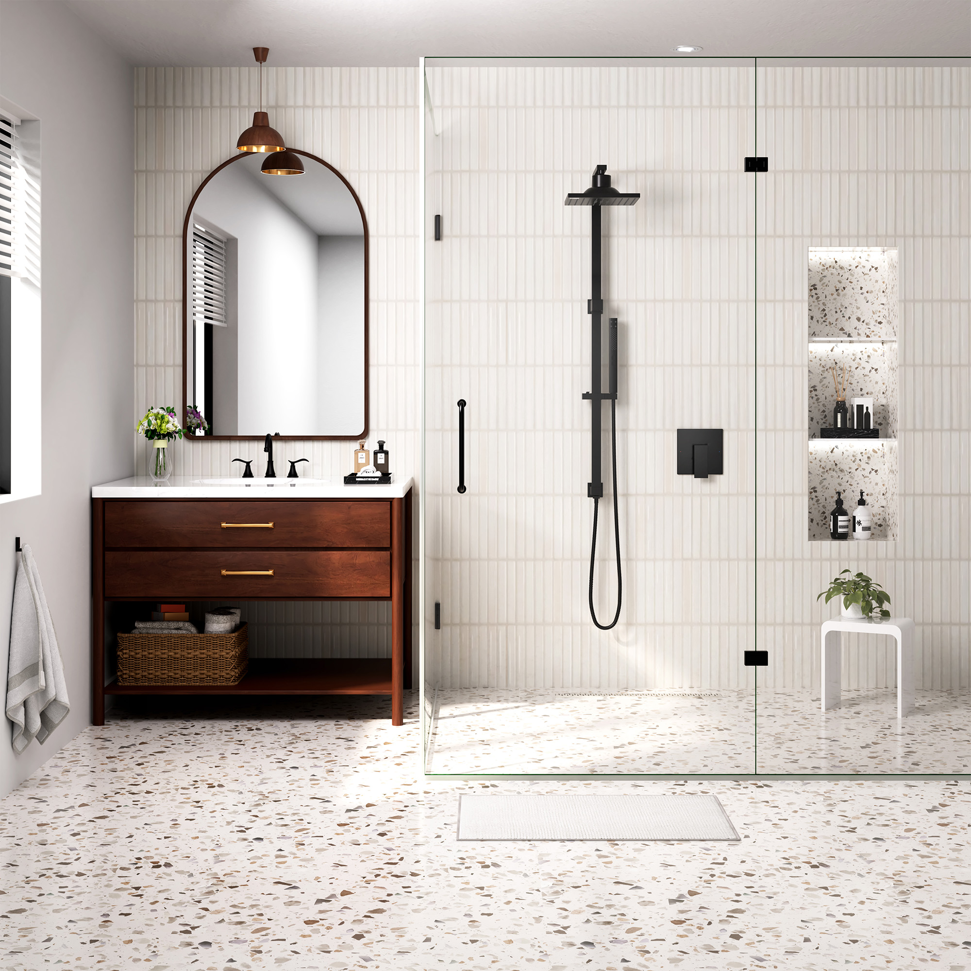 8.5-inch Pressure-Balanced Shower System with Digital Temperature Display