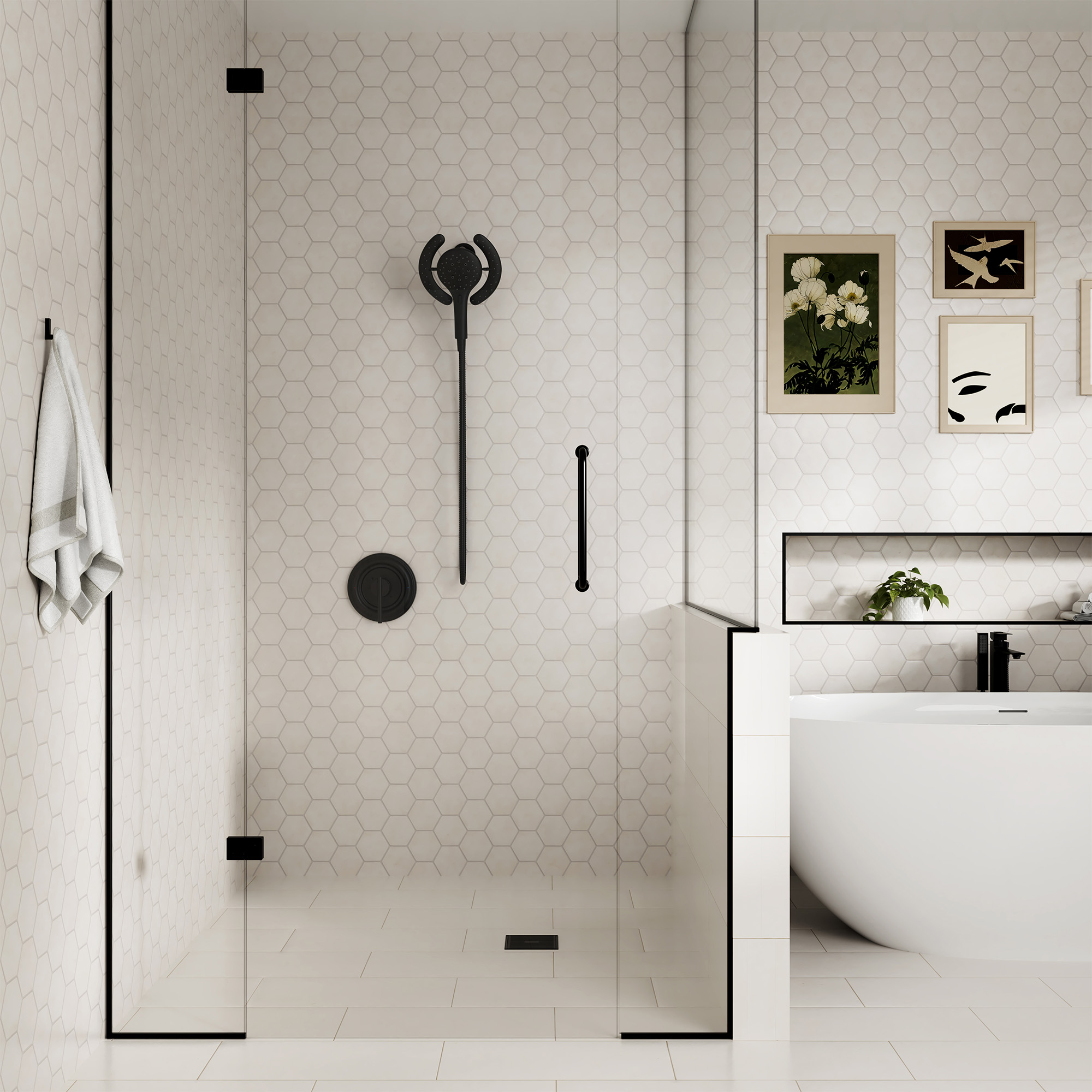 7-inch Magnetic Shower Kit with 3-Function Handheld Shower