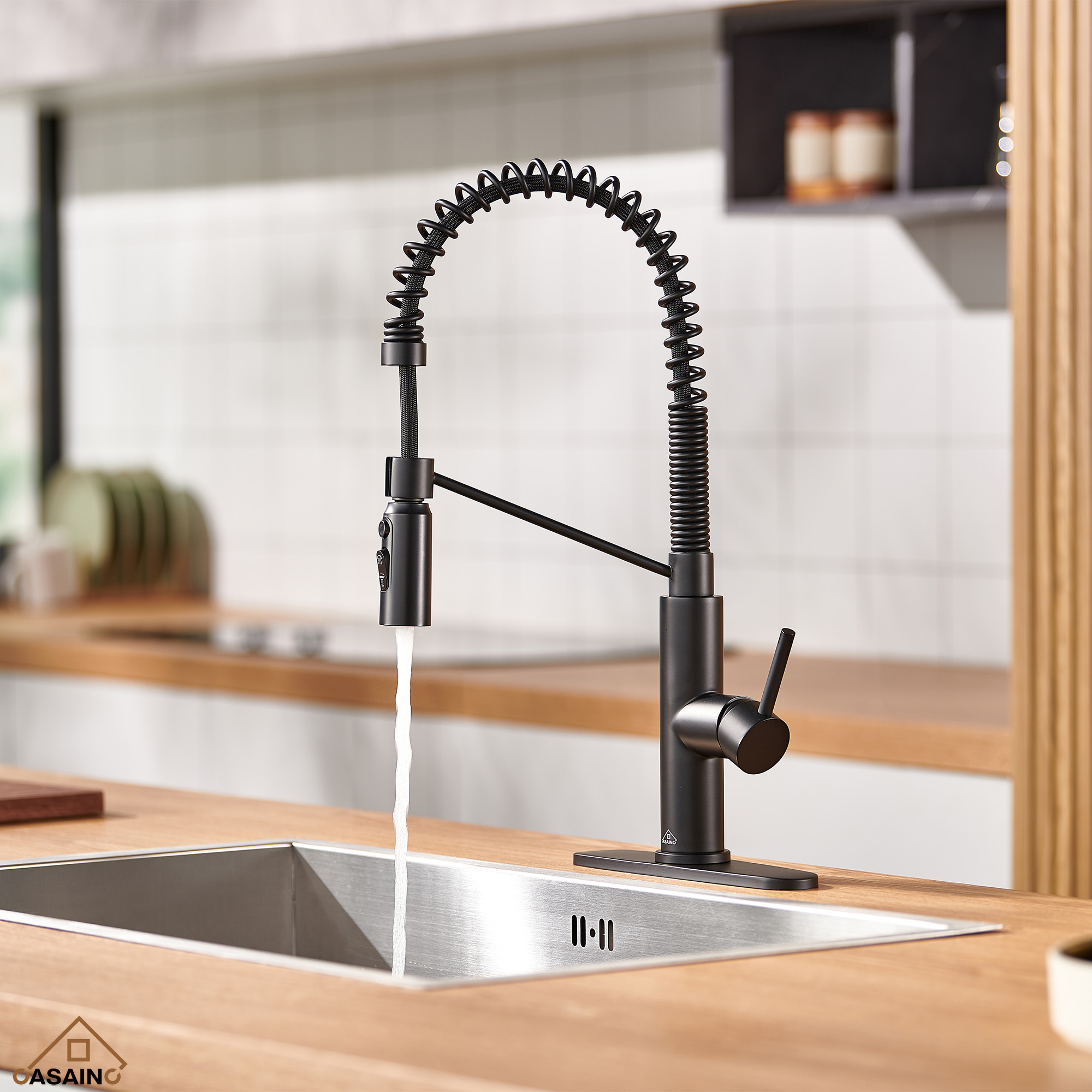 Commercial Style Pull-Down Single Handle 19" Kitchen Faucet
