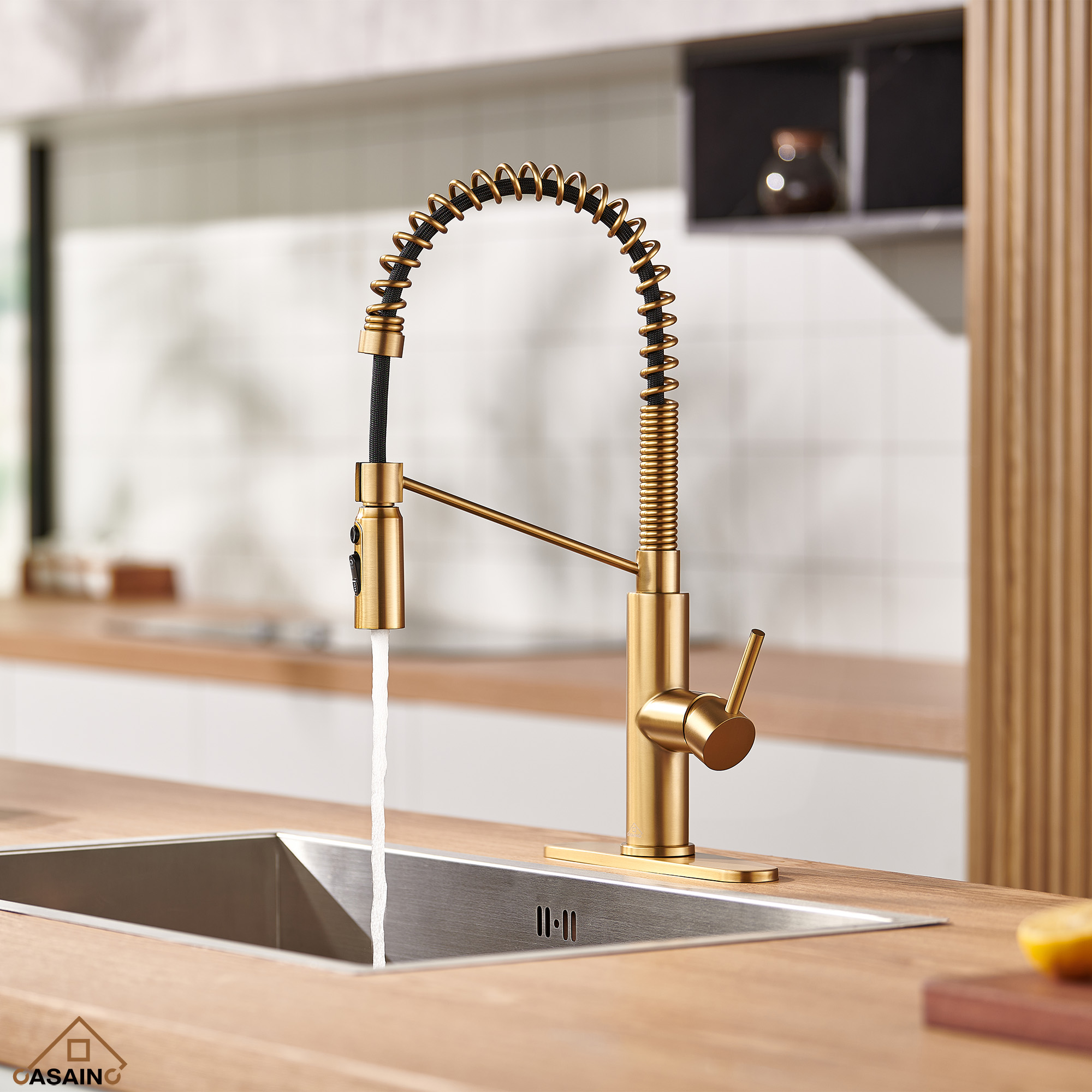 Commercial Style Pull-Down Single Handle 19" Kitchen Faucet