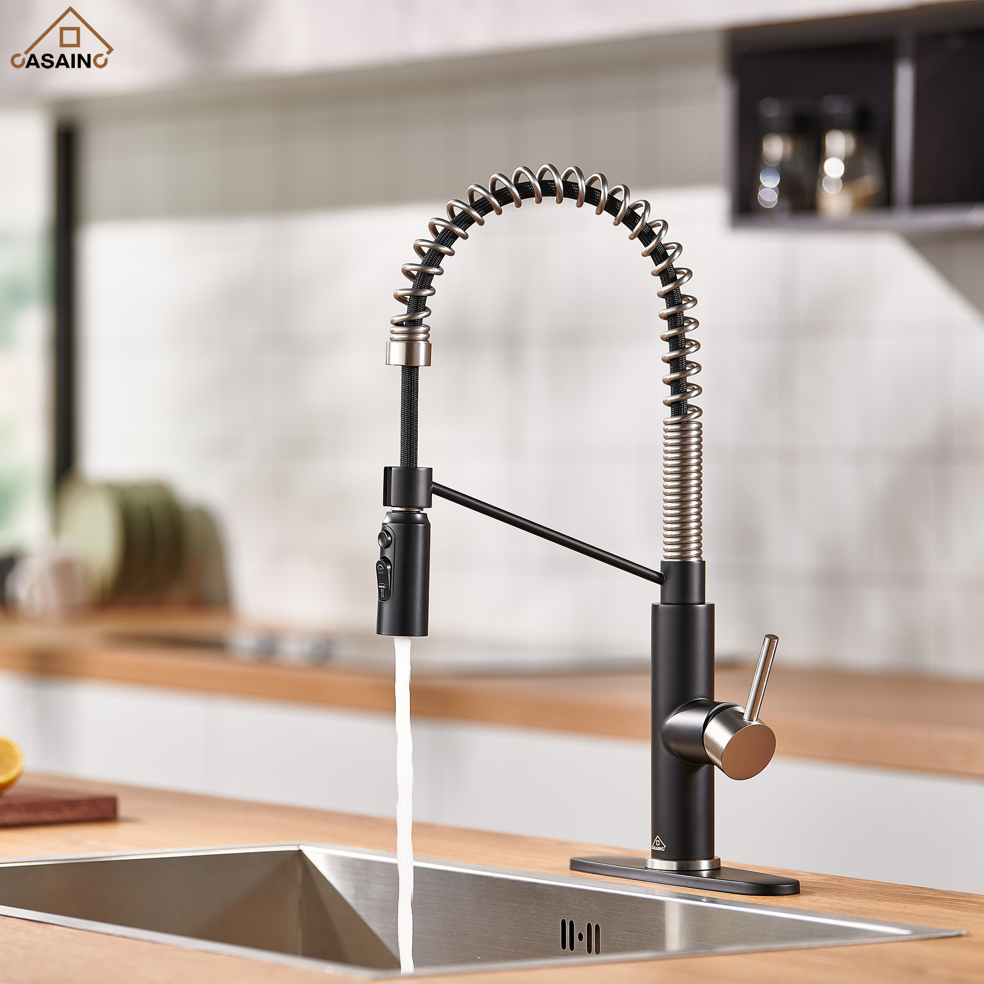 Commercial Style Pull-Down Single Handle 19" Kitchen Faucet