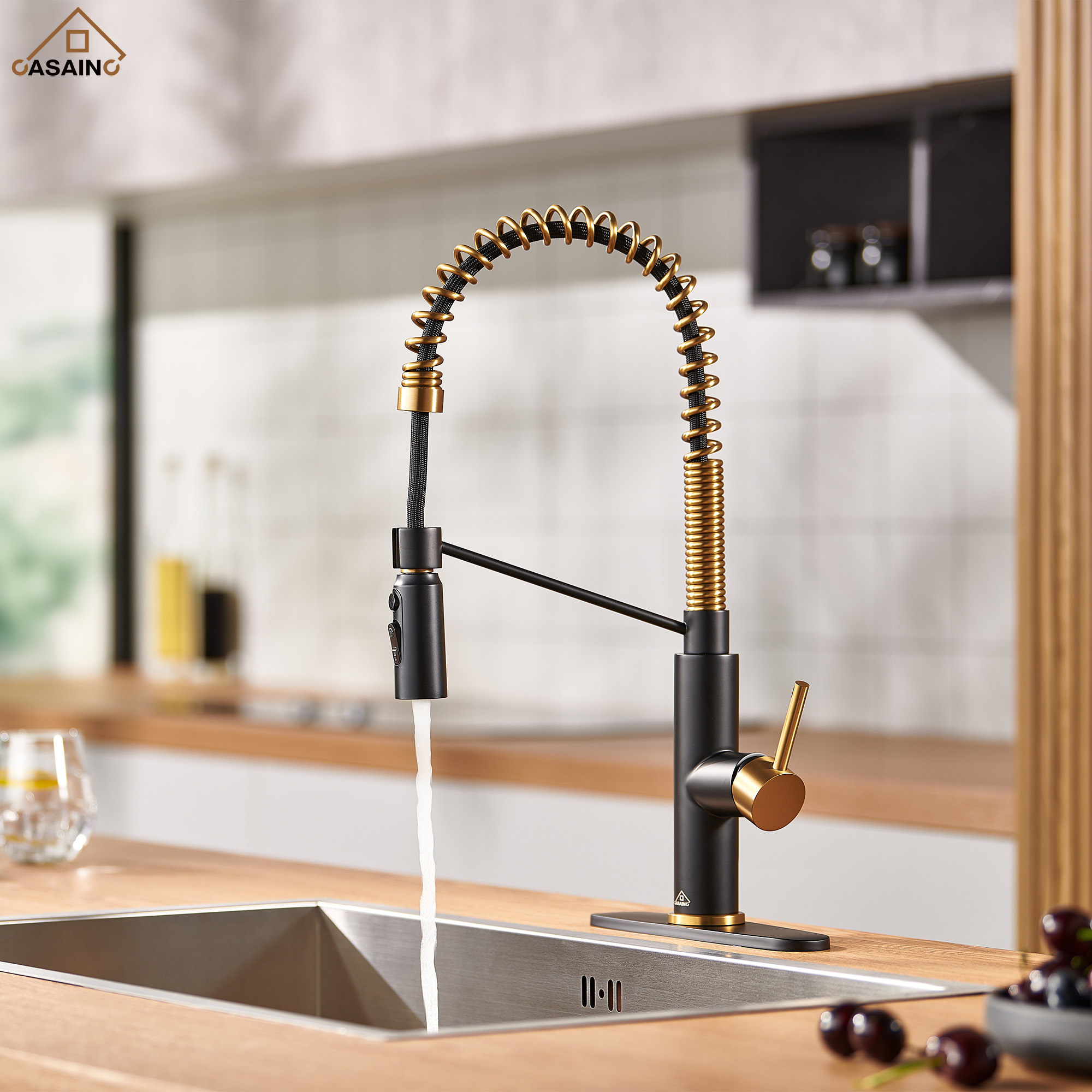 Commercial Style Pull-Down Single Handle 19" Kitchen Faucet
