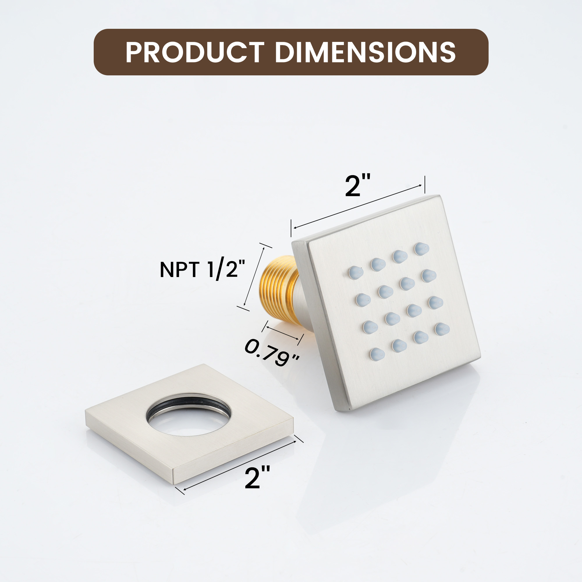 2-inch Stainless Steel Body Jet Adjustable Side Body Spray