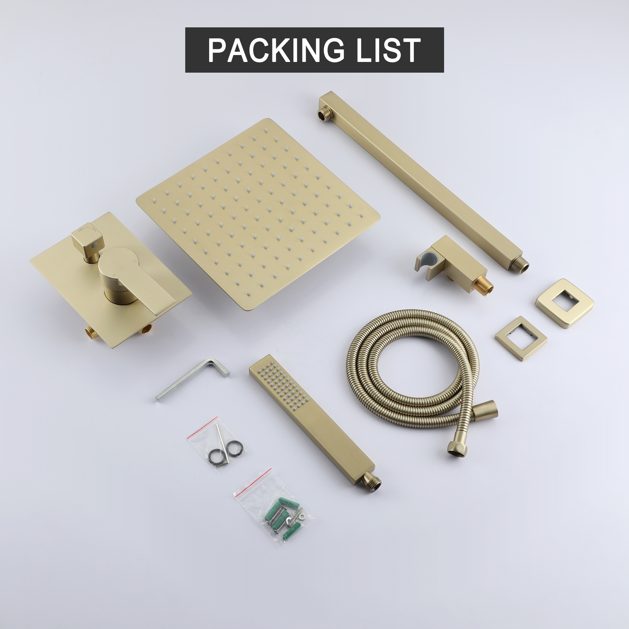 10-inch/12inch Rainfall Shower System With Hand Shower & Pressure-Balanced Valve