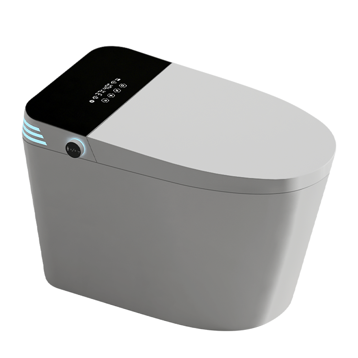 Tankless Black Panel Smart Toilet with Auto Flush, Heated Seat & Bidet Functions