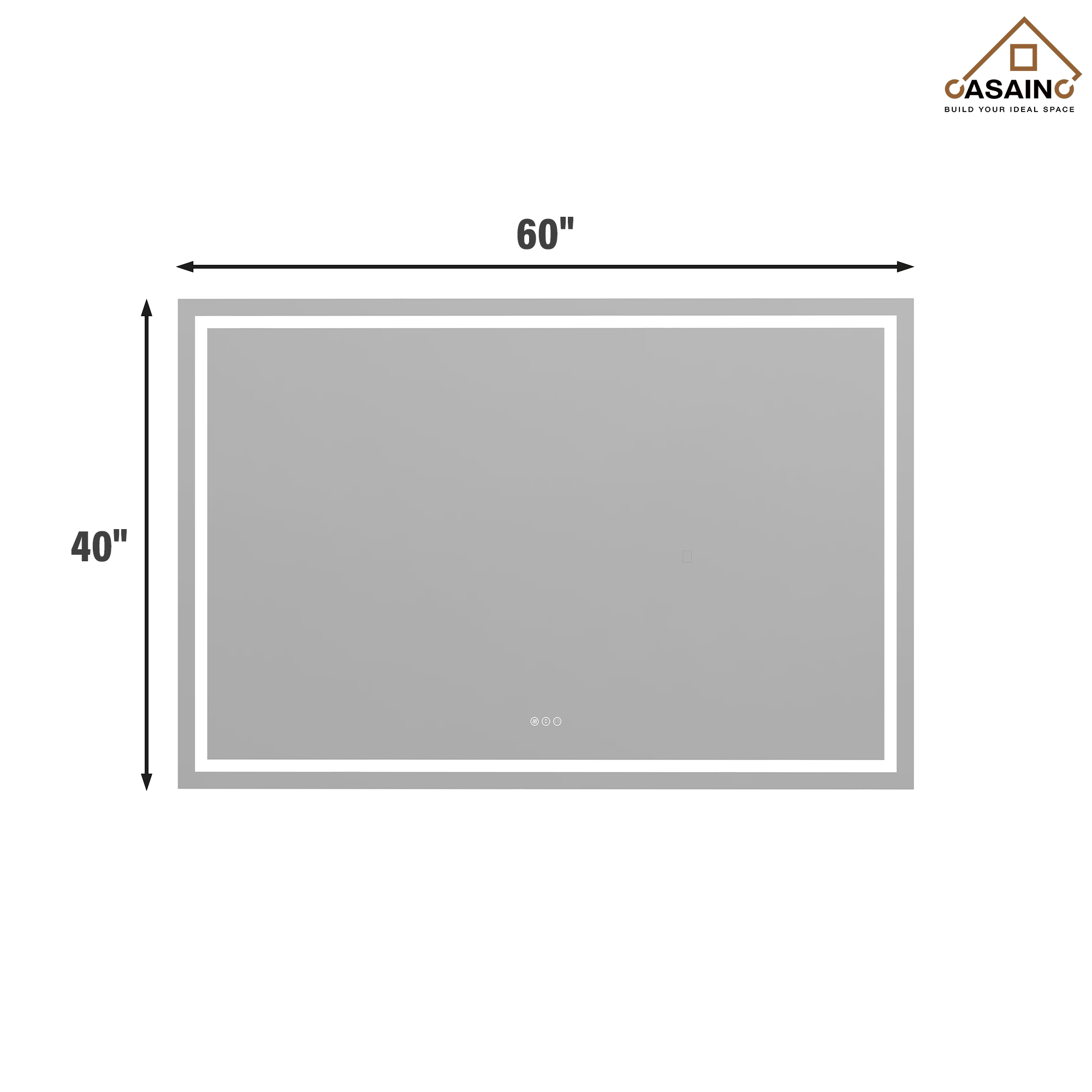 Rectangular Frameless LED Bathroom Mirror with Anti-Fog & Adjustable Color