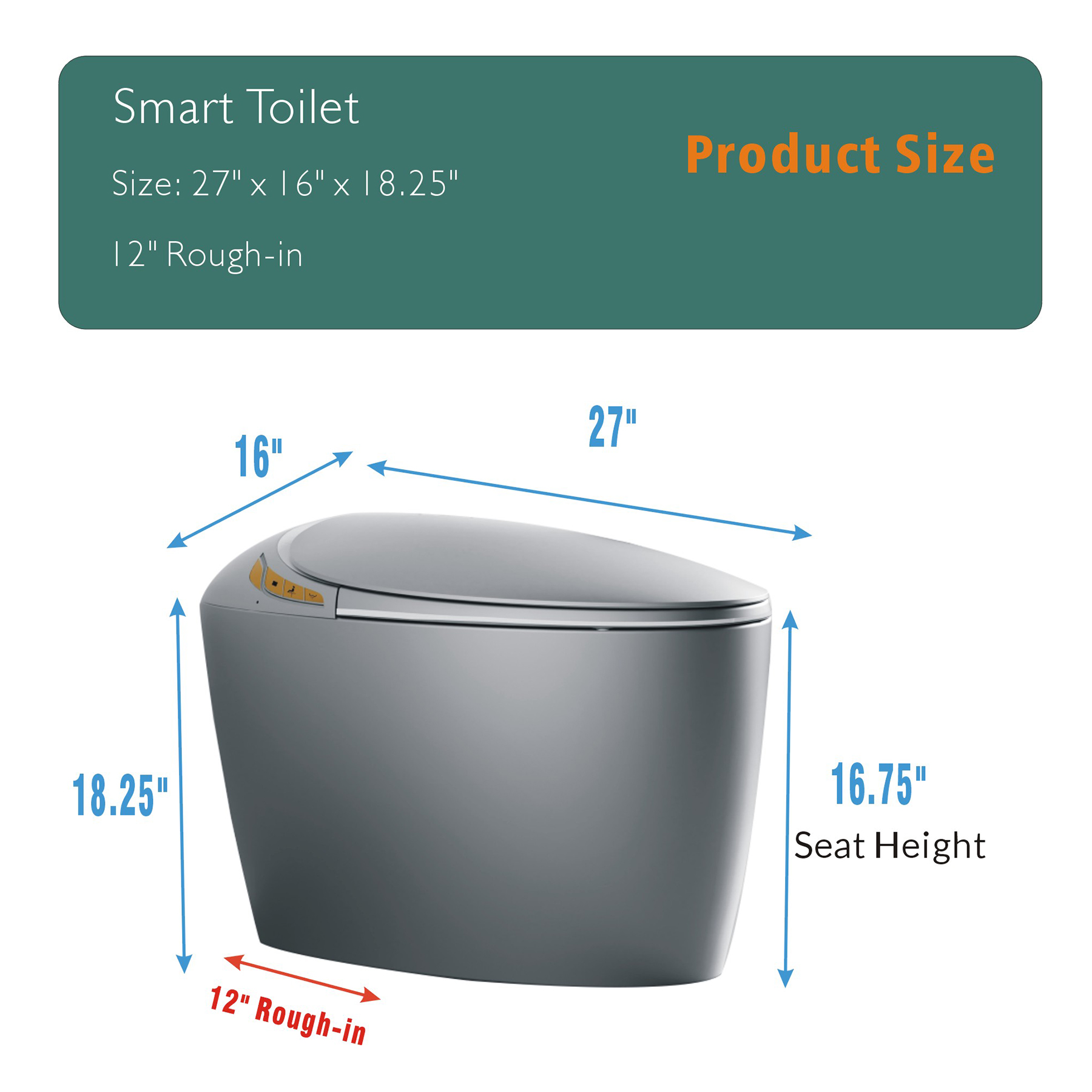 Smart Egg-Shaped Toilet with Built-in Bidet and Soft Ambient Light, Black & Pink