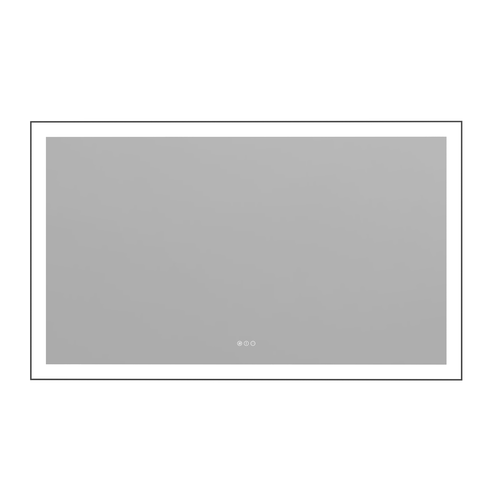 Tempered Glass LED Mirror with Aluminum Frame for Bathroom Vanity