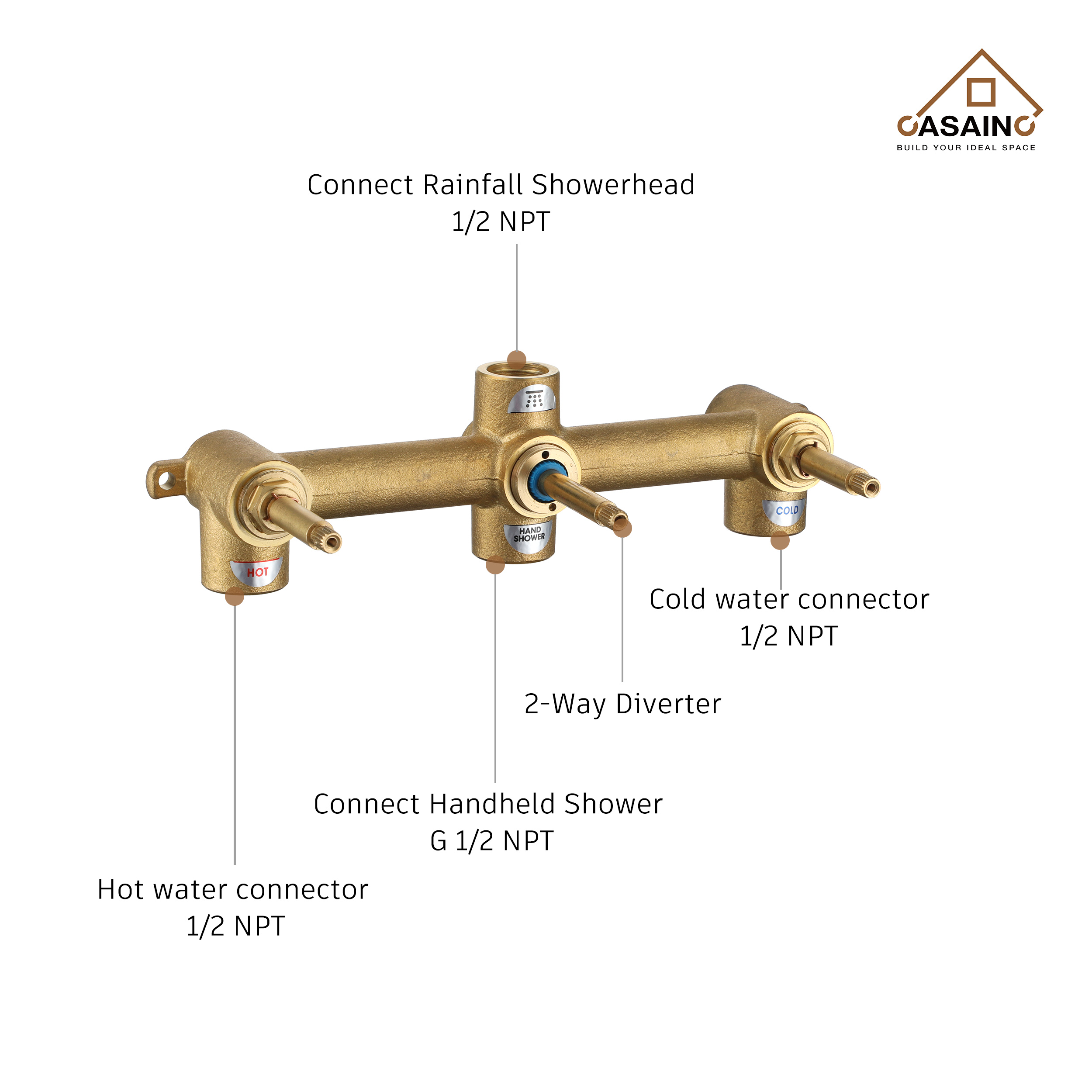 10" Matte Black Built-in Rainfall Shower System with Hand Shower