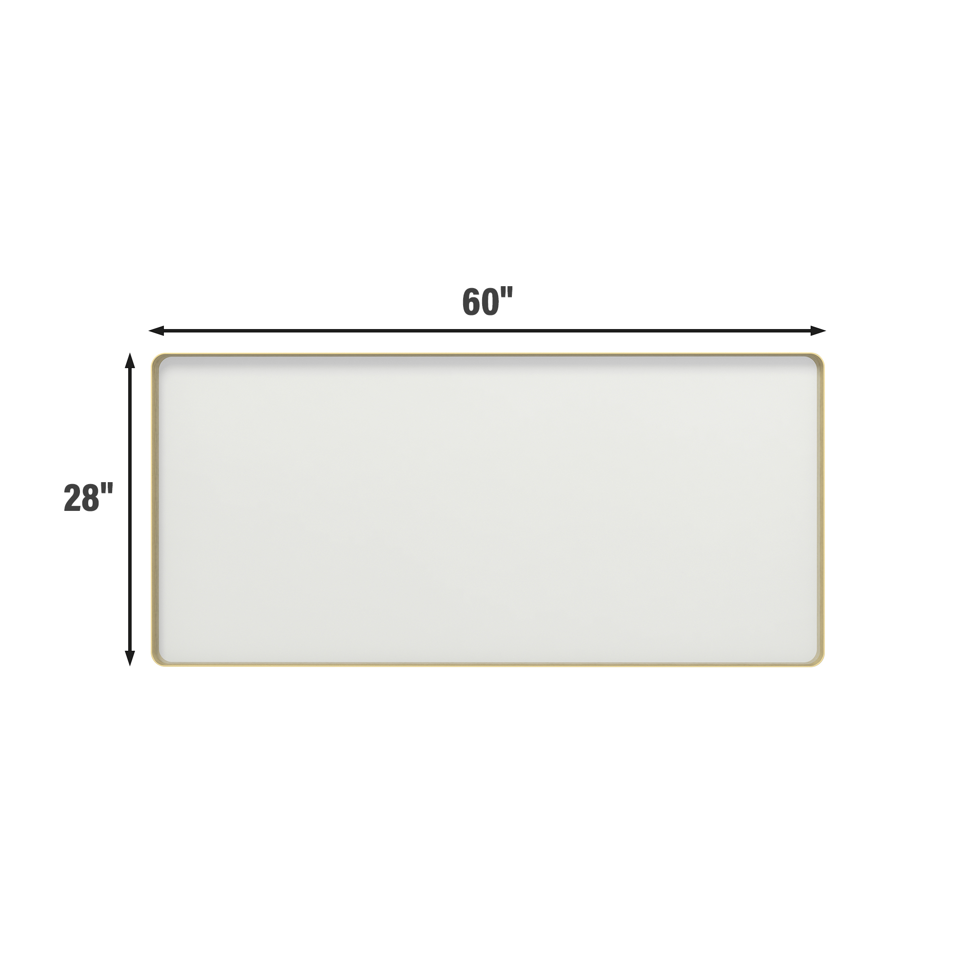 Tempered Glass Wall-Mounted Mirror with Gold Metal Frame