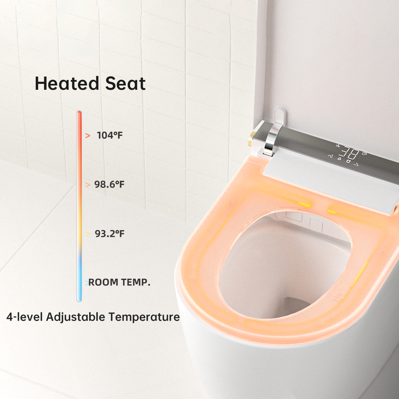 Luxury Smart Bidet Toilet with Built-in Tank, Heated Seat & Voice Control