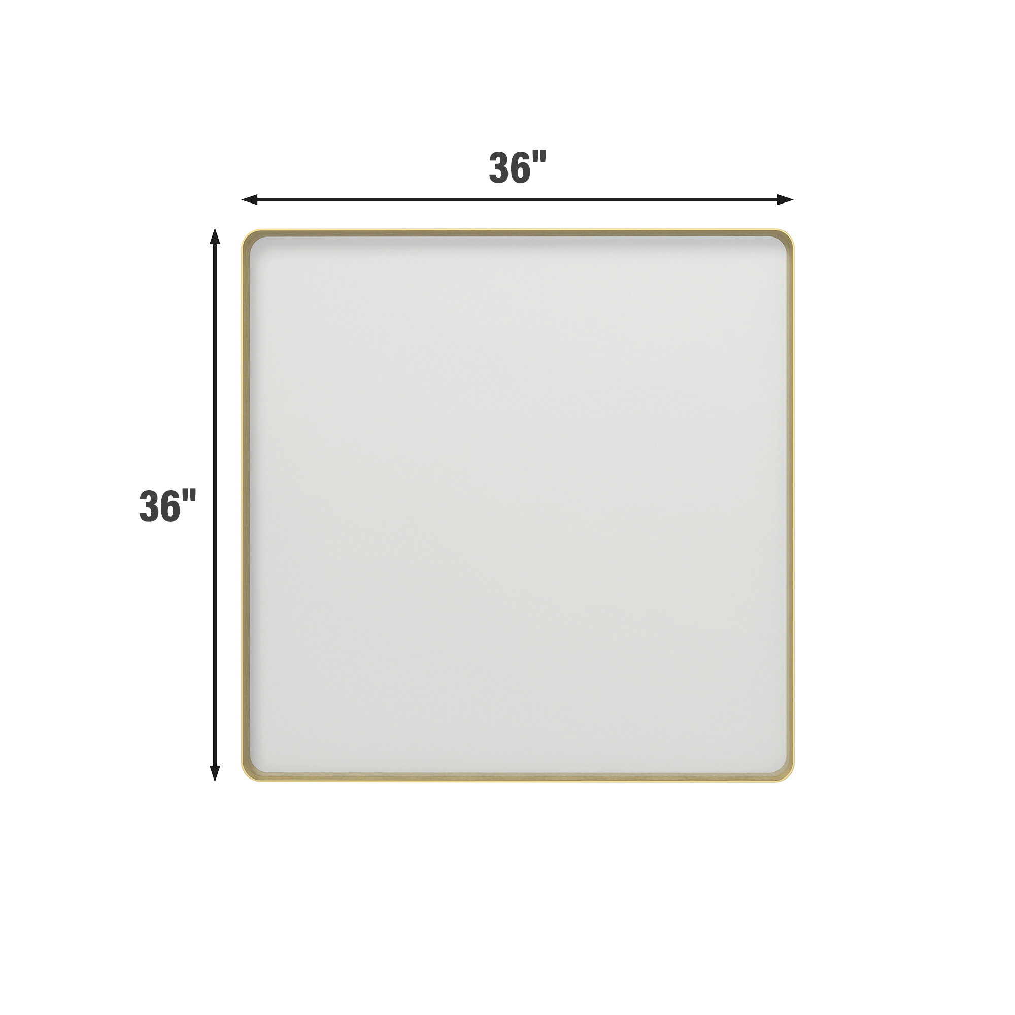 Tempered Glass Wall-Mounted Mirror with Gold Metal Frame