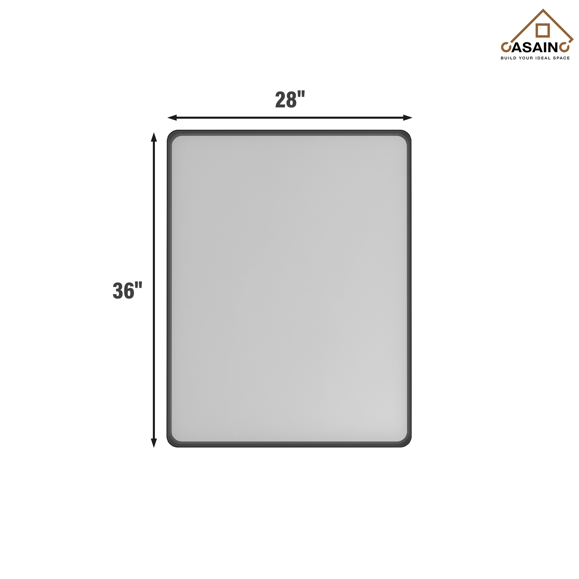 Wall-Mounted Vanity Mirror with Matte Black Metal Frame