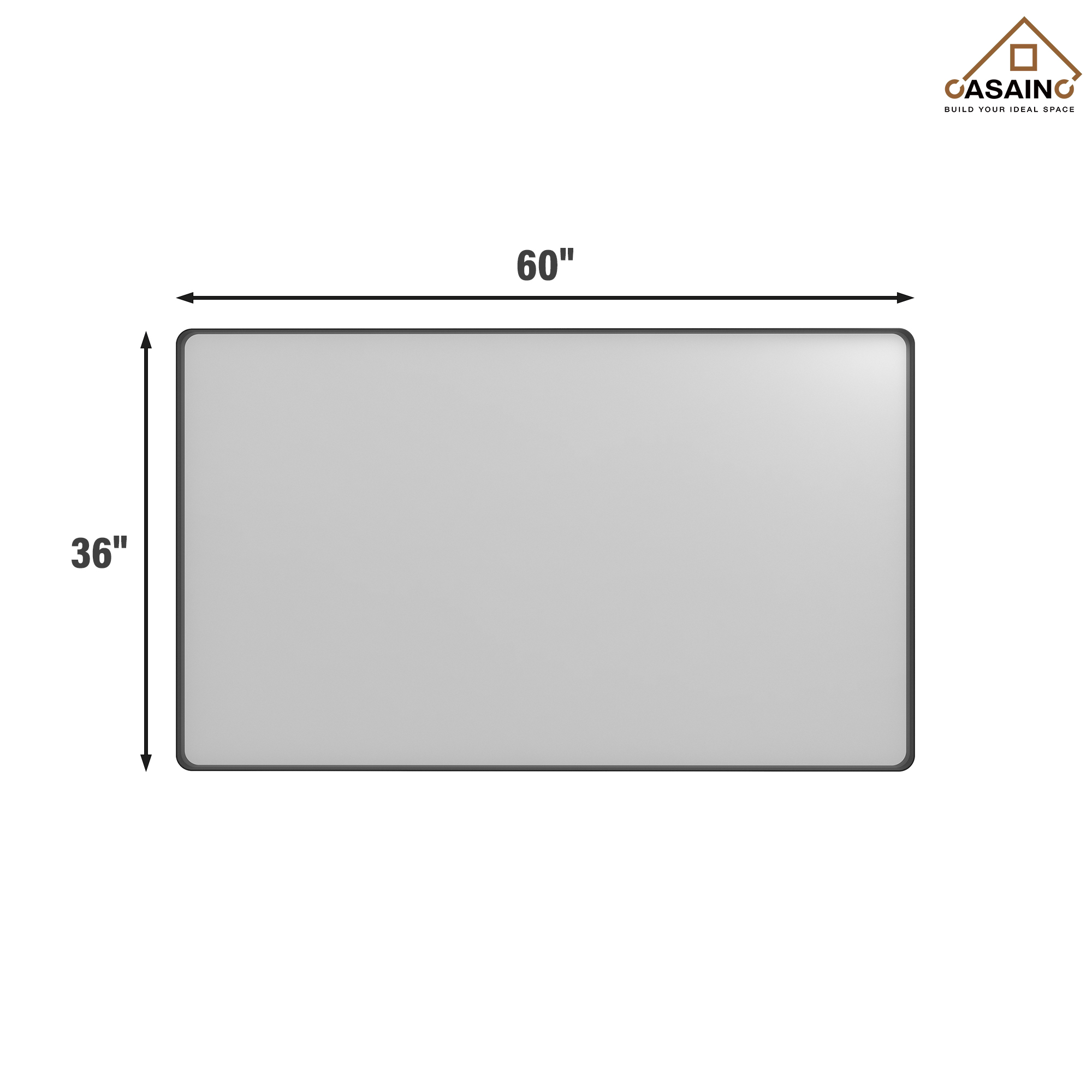 Wall-Mounted Vanity Mirror with Matte Black Metal Frame