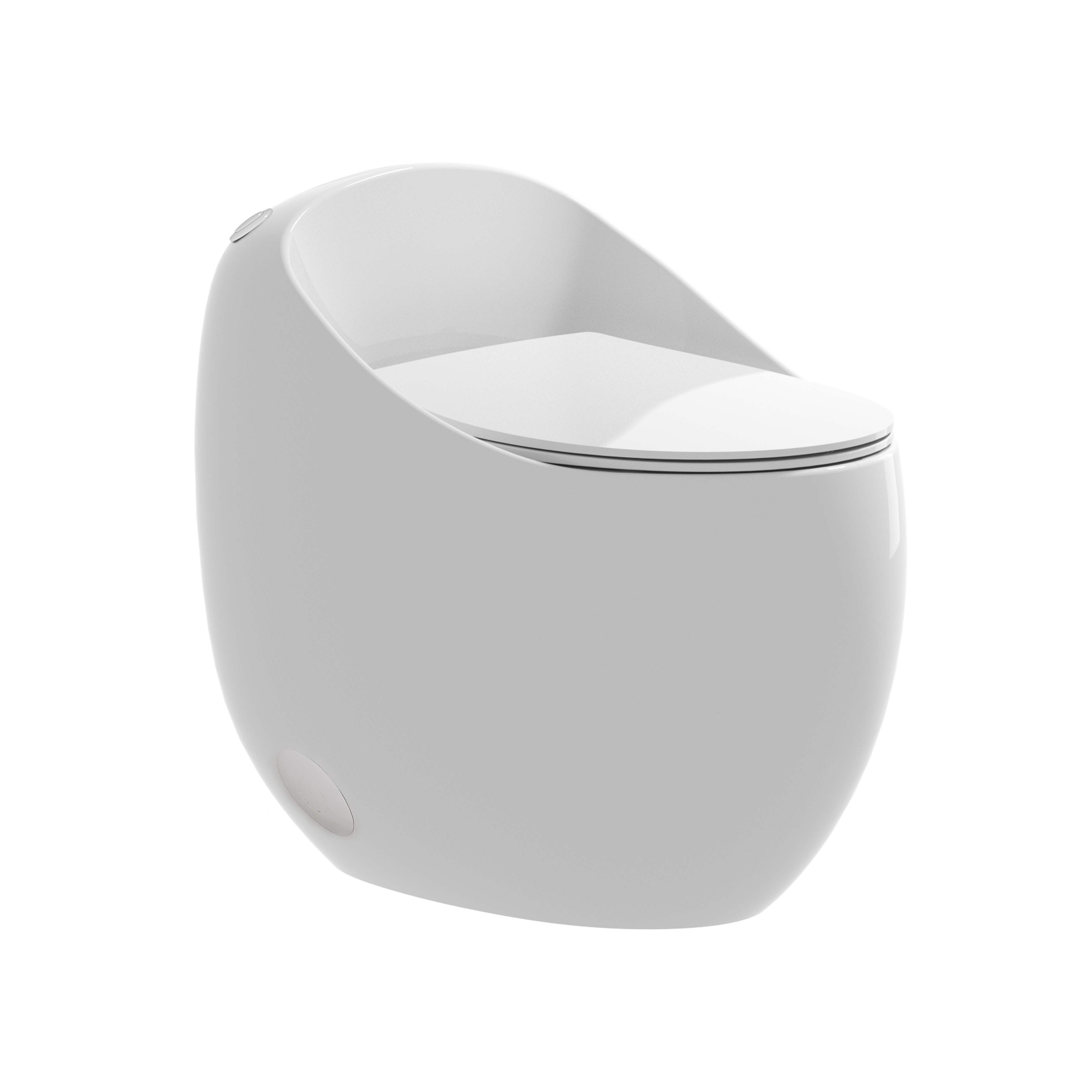 yorkoanagoページ Egg Shape 1-Piece Toilet in Glossy White/Black with 1.28 GPF