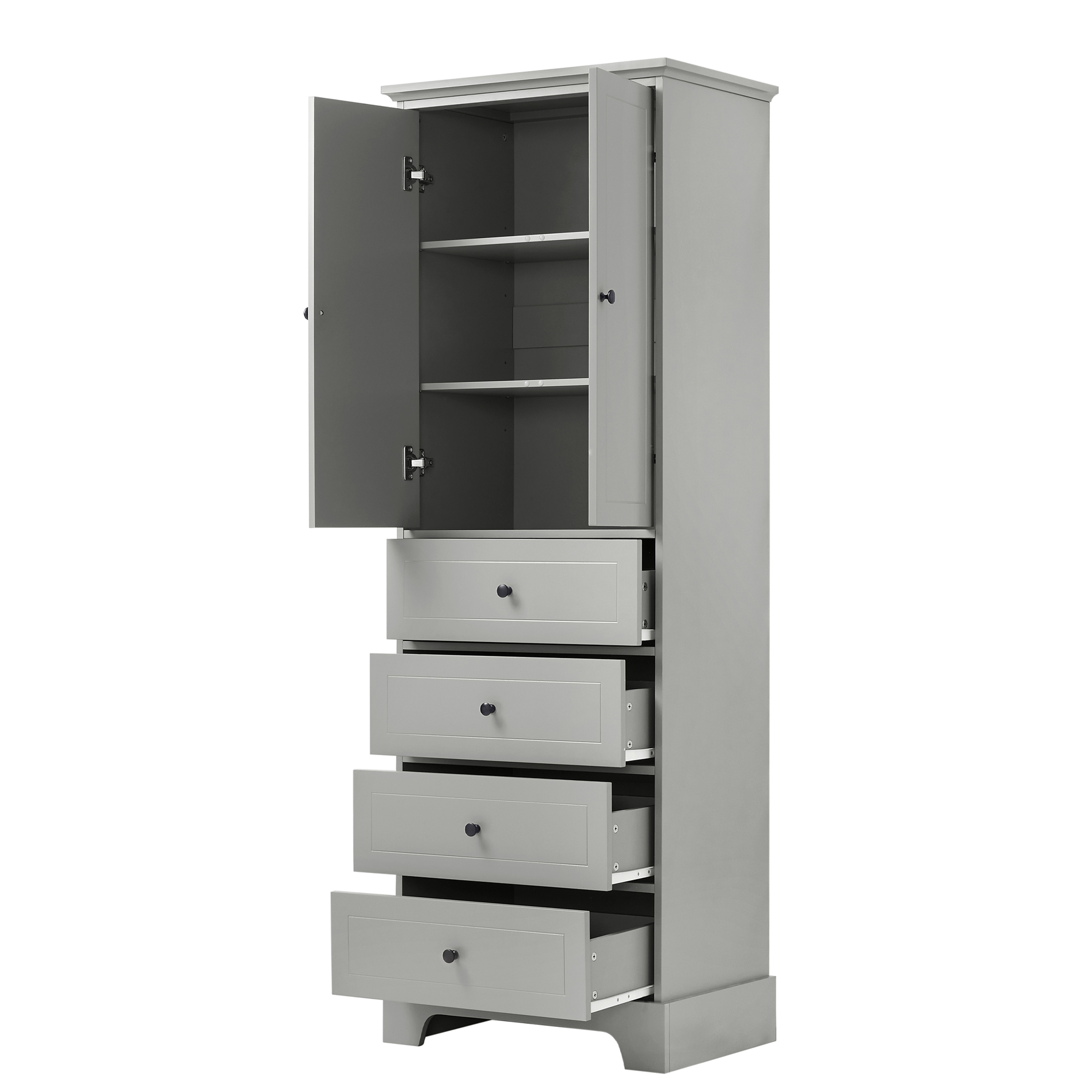 Bathroom Storage Cabinet with Drawers & Adjustable Shelves