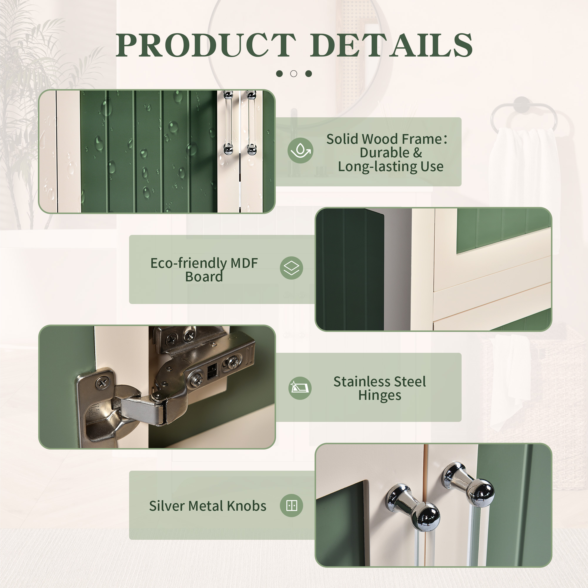 24"/30" Wooden Bathroom Vanity Cabinet with Ceramic Sink Combo Set