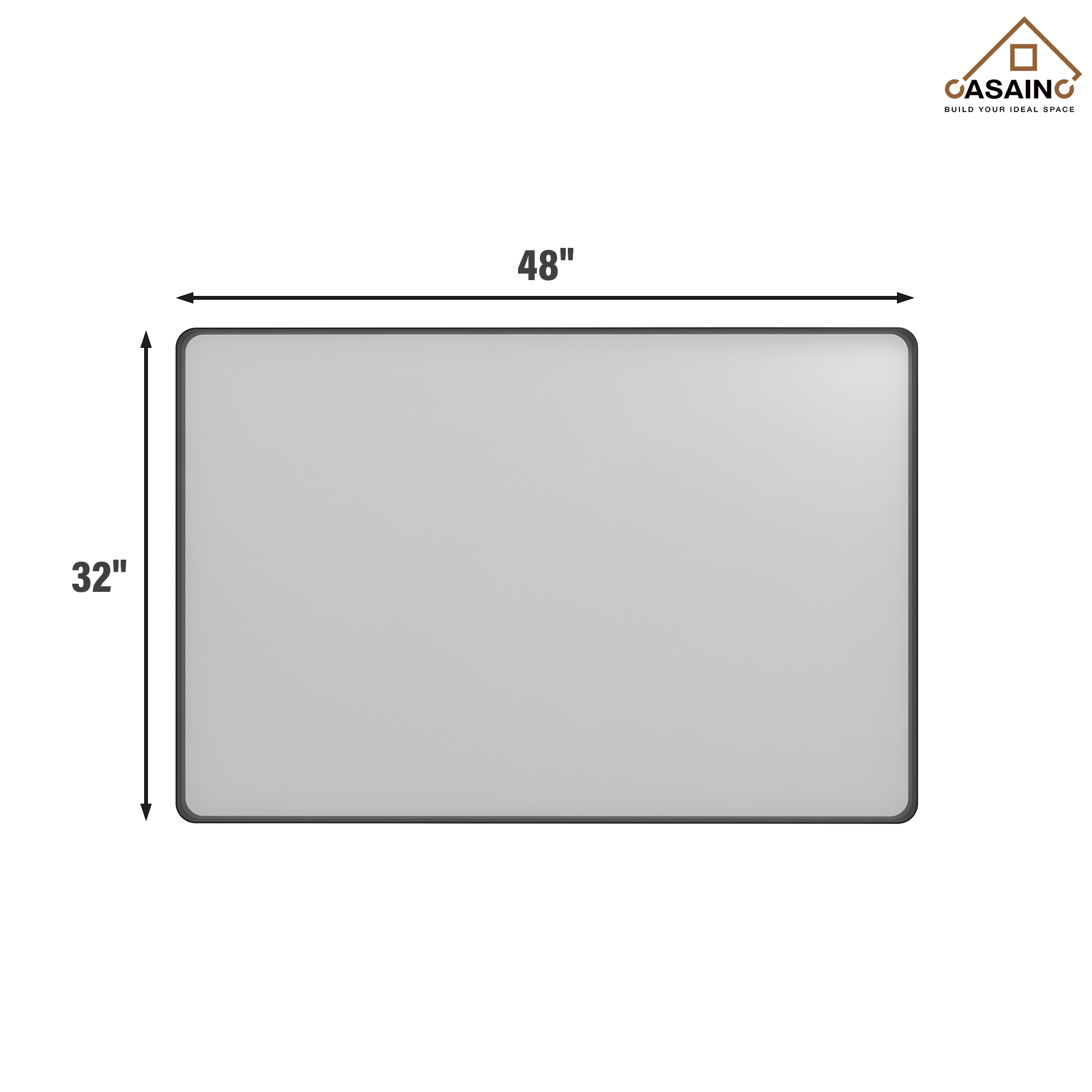 Wall-Mounted Vanity Mirror with Matte Black Metal Frame