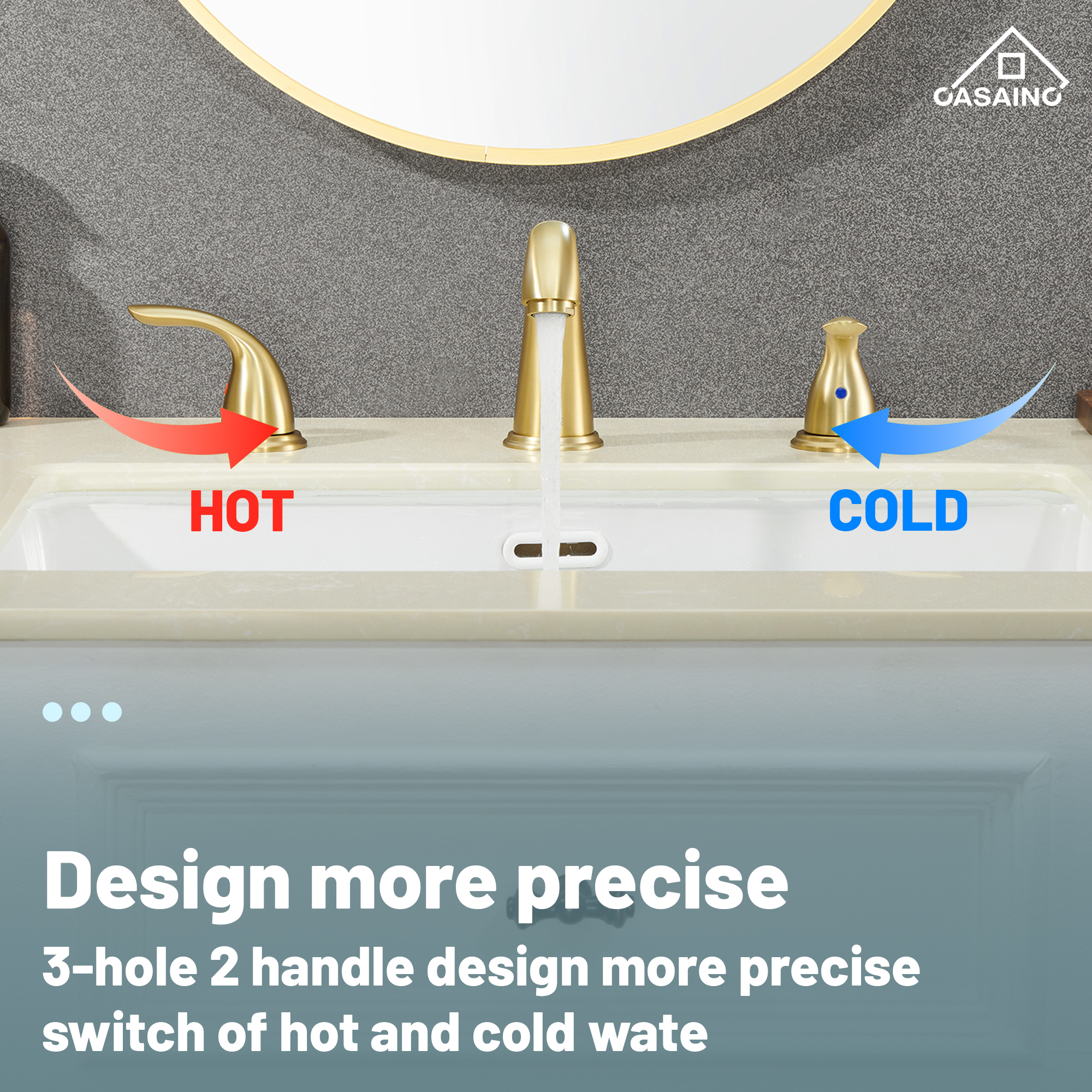 Casainc 4 Inch 2-Handle Bathroom Sink Faucet with Drain Assembly Matte Black/Brushed Nickel/Oil Rubbed Bronz/Brushed Gold 