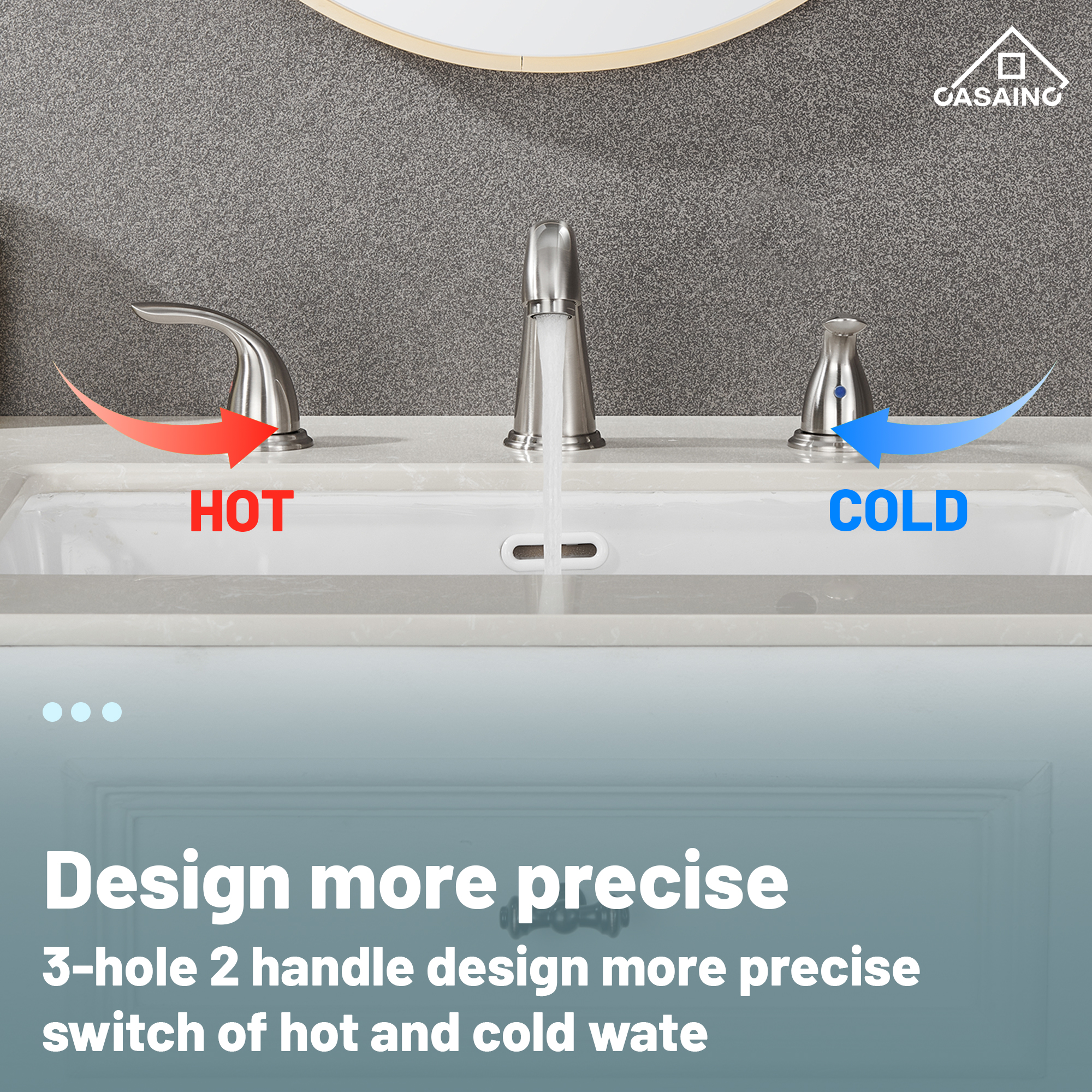 Casainc 4 Inch 2-Handle Bathroom Sink Faucet with Drain Assembly Matte Black/Brushed Nickel/Oil Rubbed Bronz/Brushed Gold 