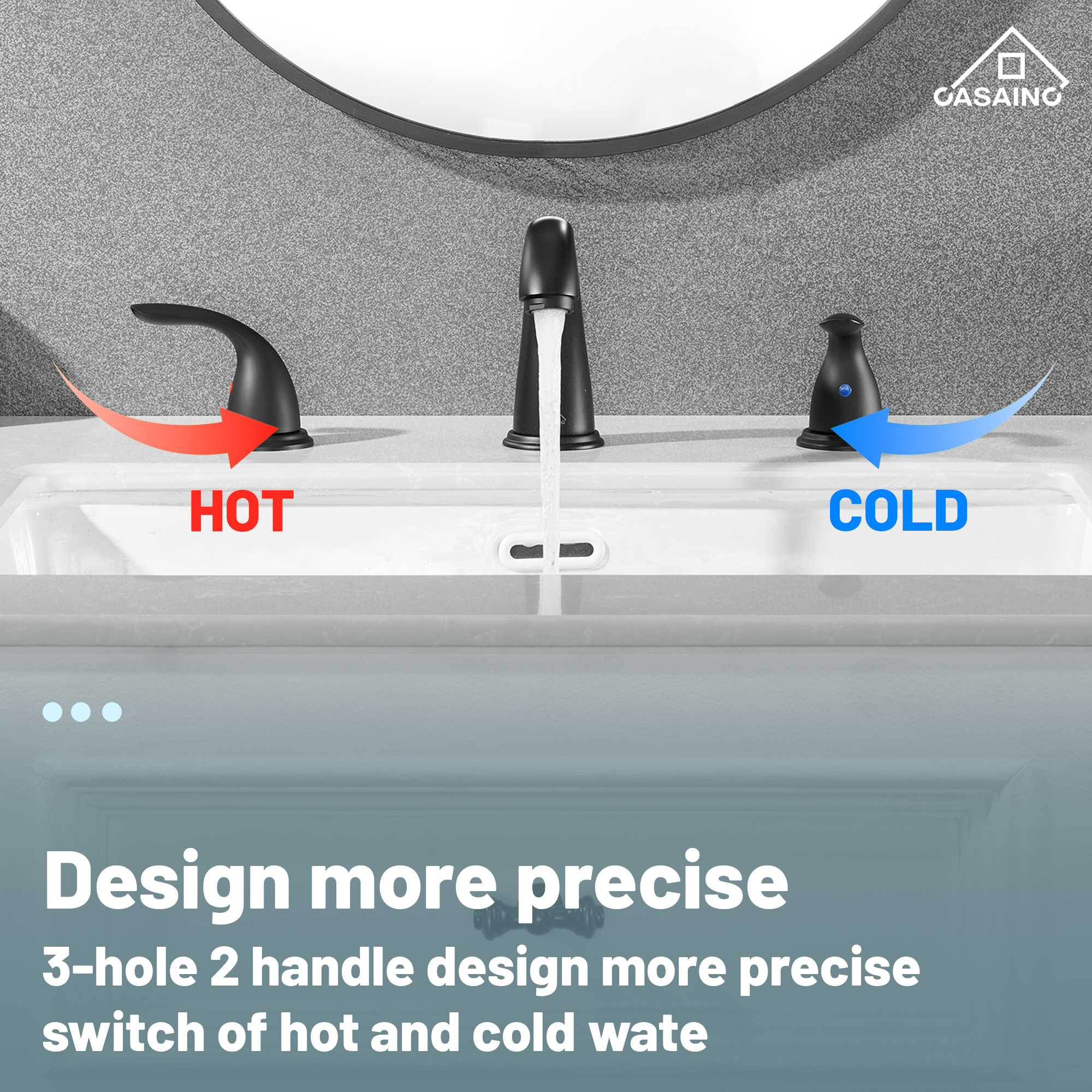 4 Inch 2-Handle Bathroom Sink Faucet with Drain Assembly Matte Black/B