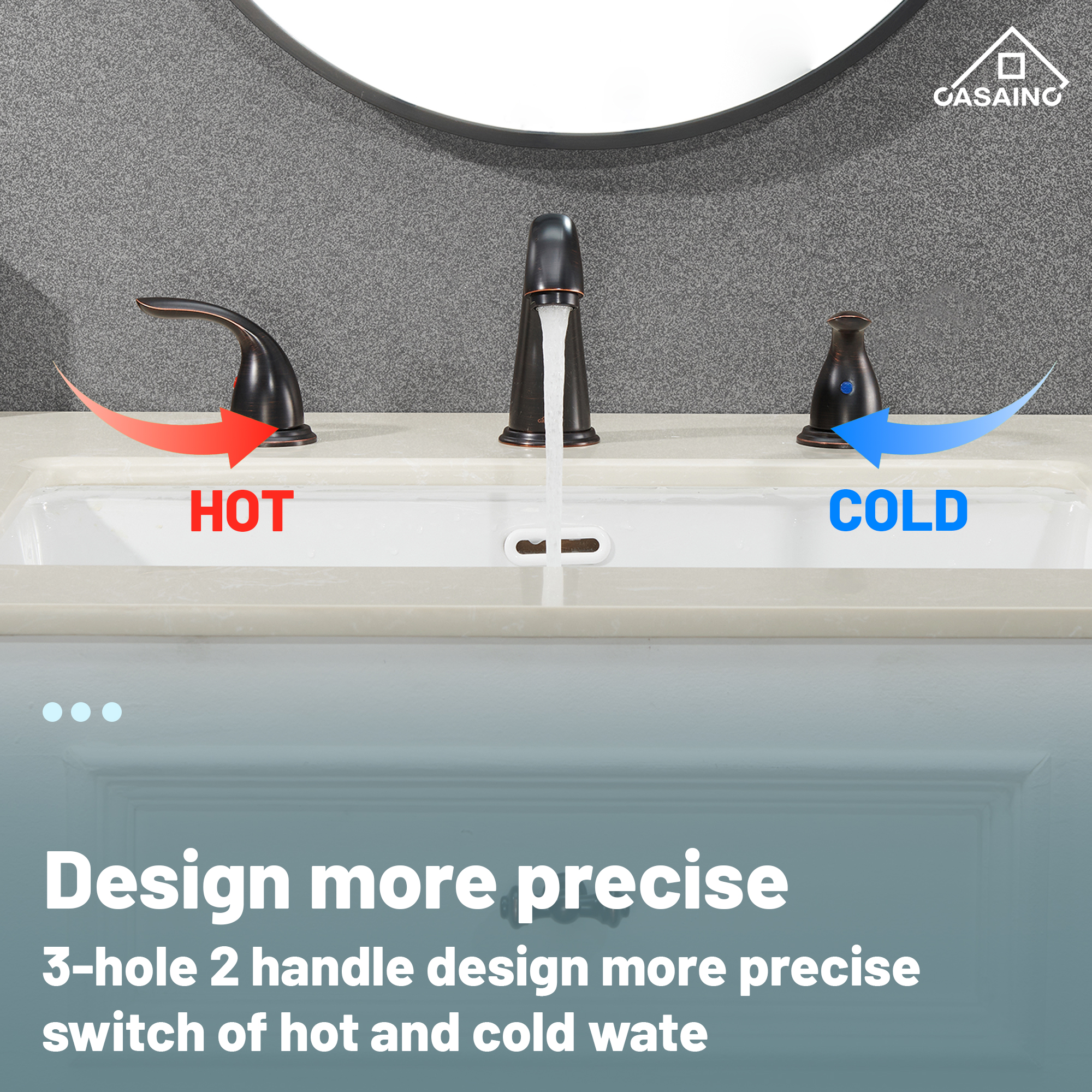 Casainc 4 Inch 2-Handle Bathroom Sink Faucet with Drain Assembly Matte Black/Brushed Nickel/Oil Rubbed Bronz/Brushed Gold 