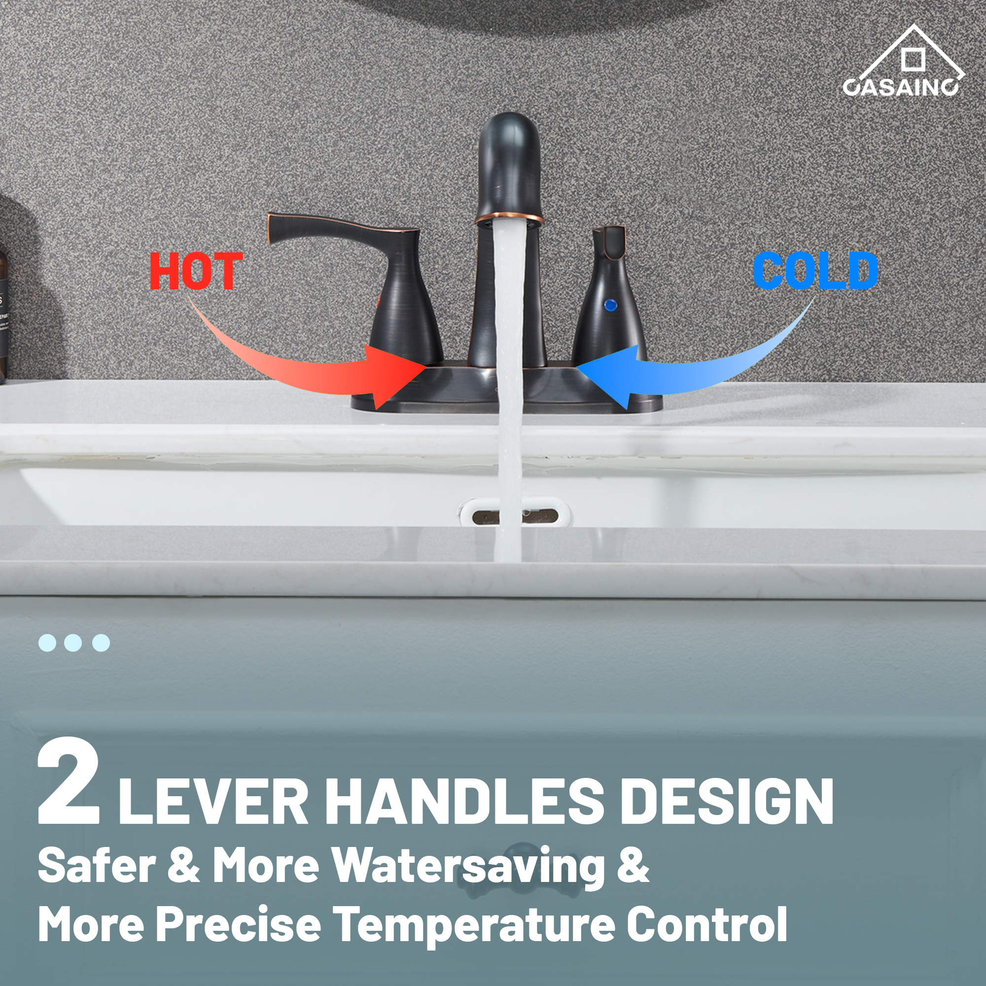 Casainc 4 Inch 2-Handle Centerset Bathroom Sink Faucet Vanity Faucet for Bathroom Sink