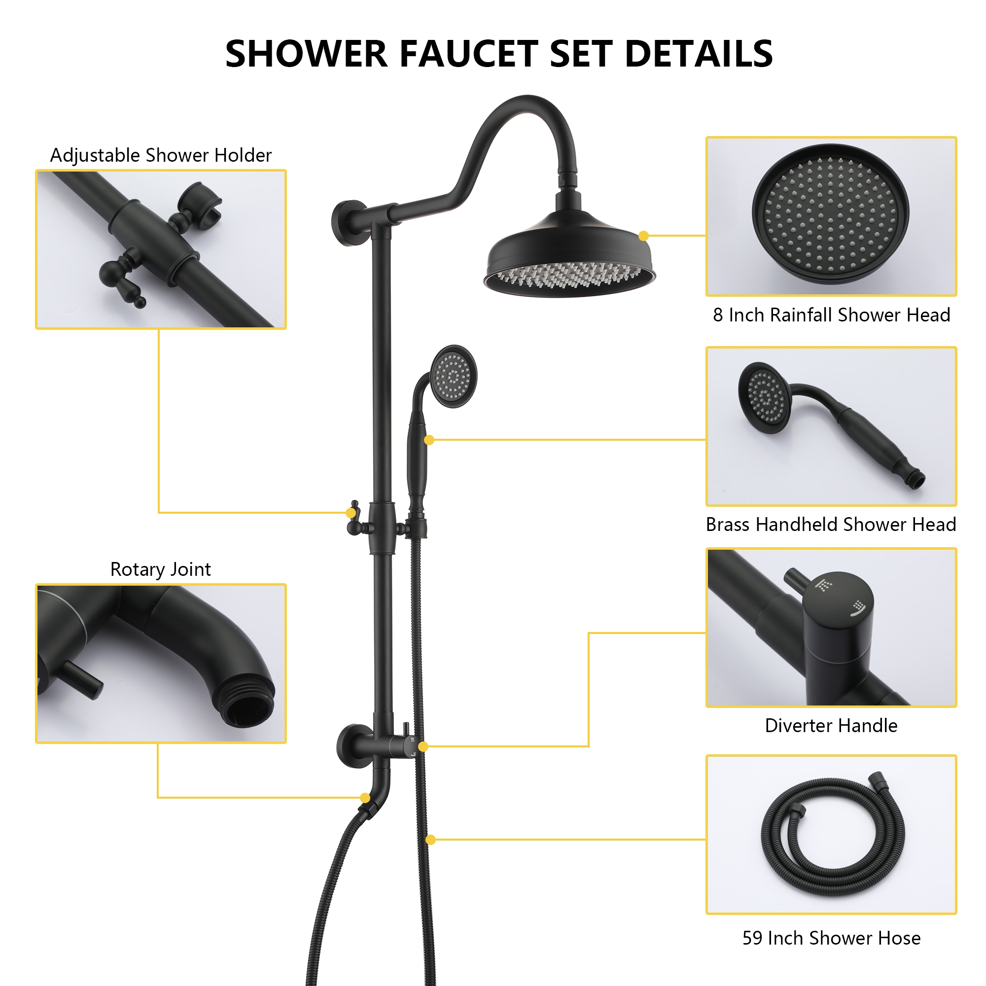 8-inch Dual Function Exposed Shower System with Handheld Shower