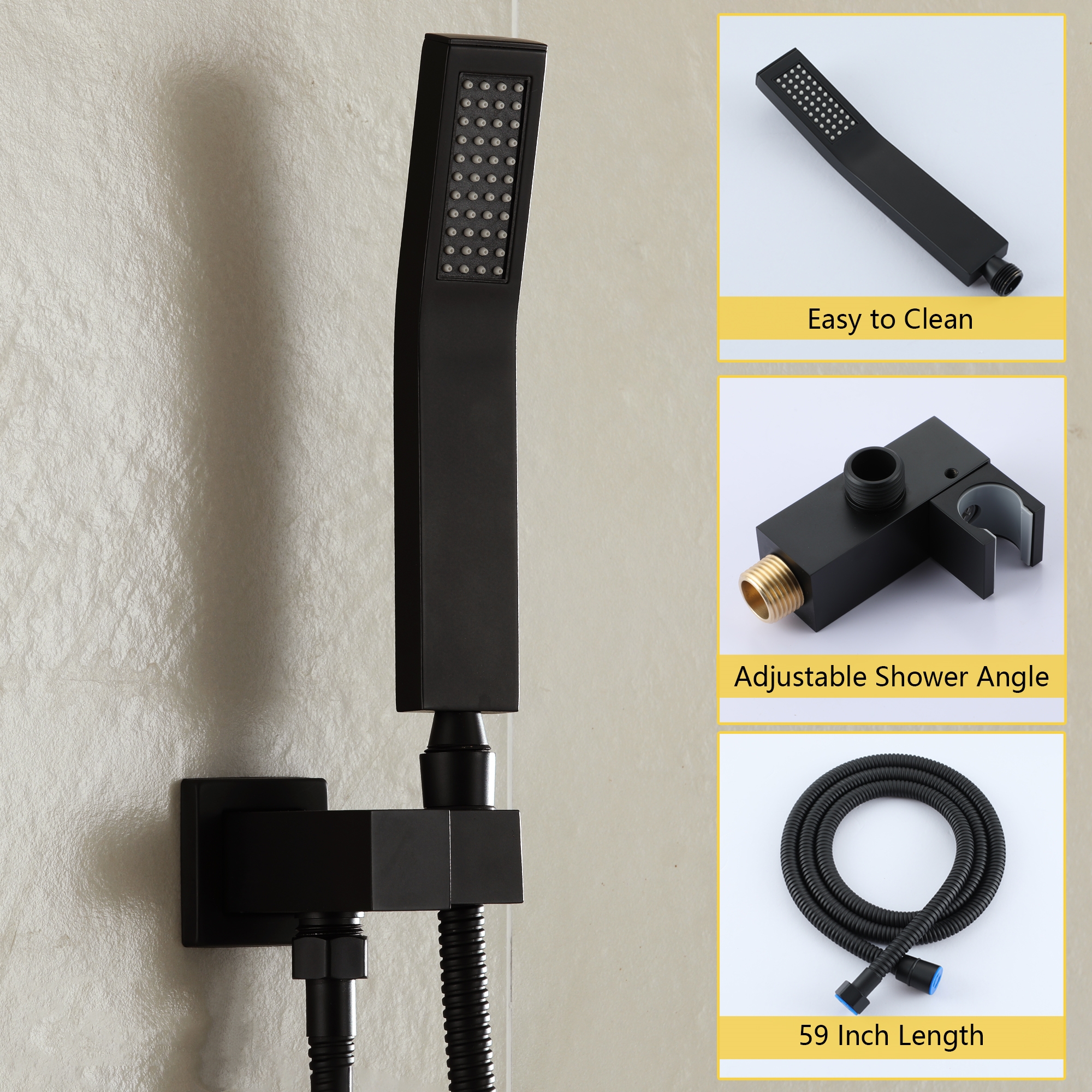 10-inch/12-inch Wall-Mounted Shower System with Hand Shower