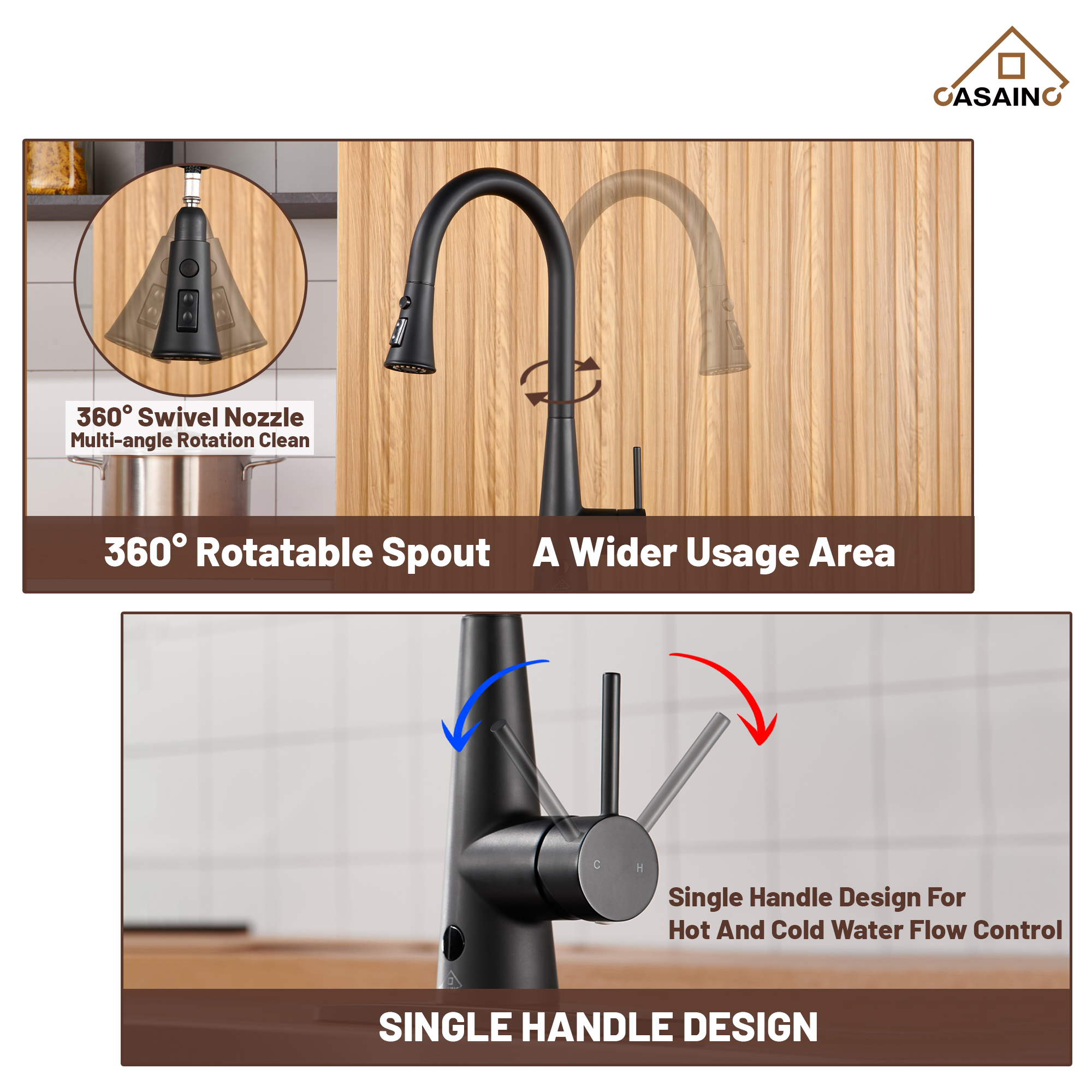 Single Handle Pull Down Sprayer Kitchen Faucet with Touchless Sensor,Dual Function