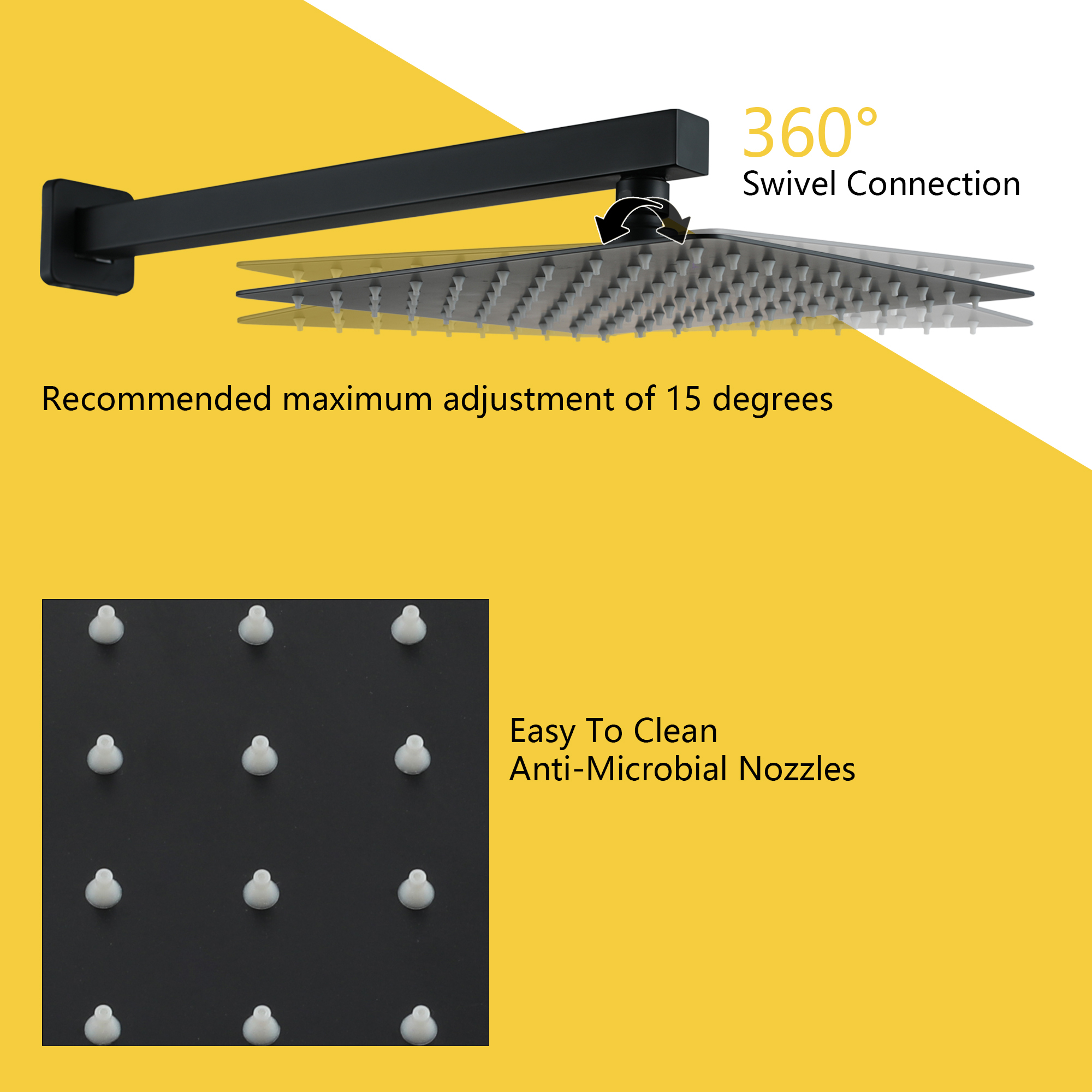 10-inch/12-inch Wall Mounted Rain Shower System with Handheld & Tub Filler