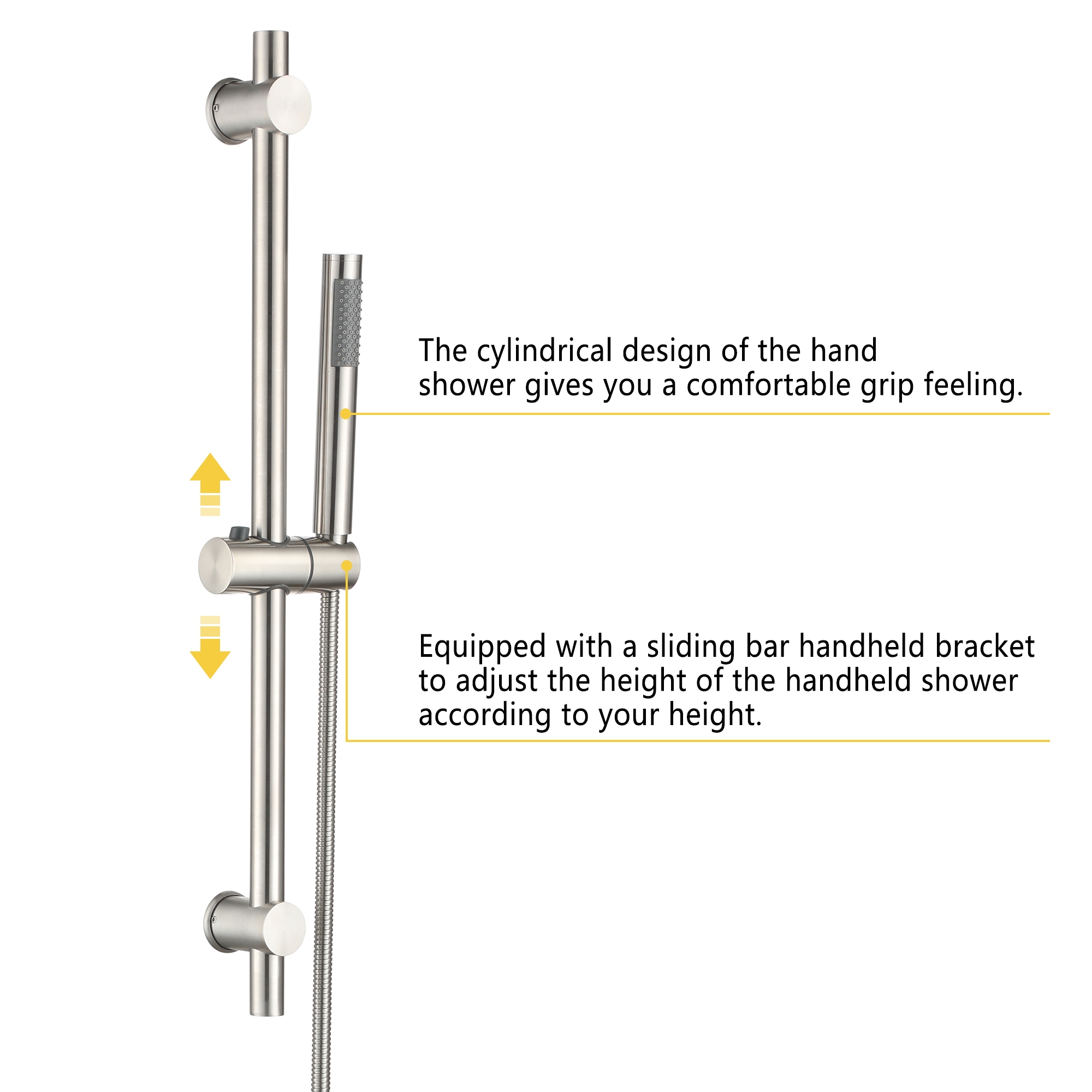 8-inch Dual Shower Head System with 4 Body Jets & Slide Bar