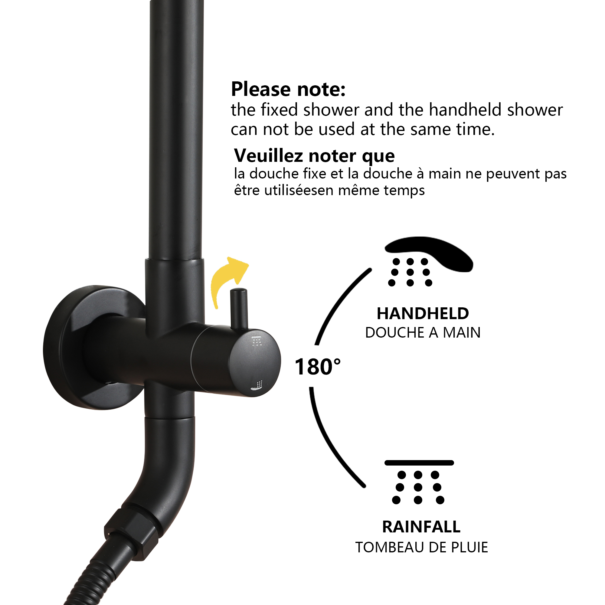 10-inch Wall-Mount Dual Shower Head System with 3-Spray Hand Shower
