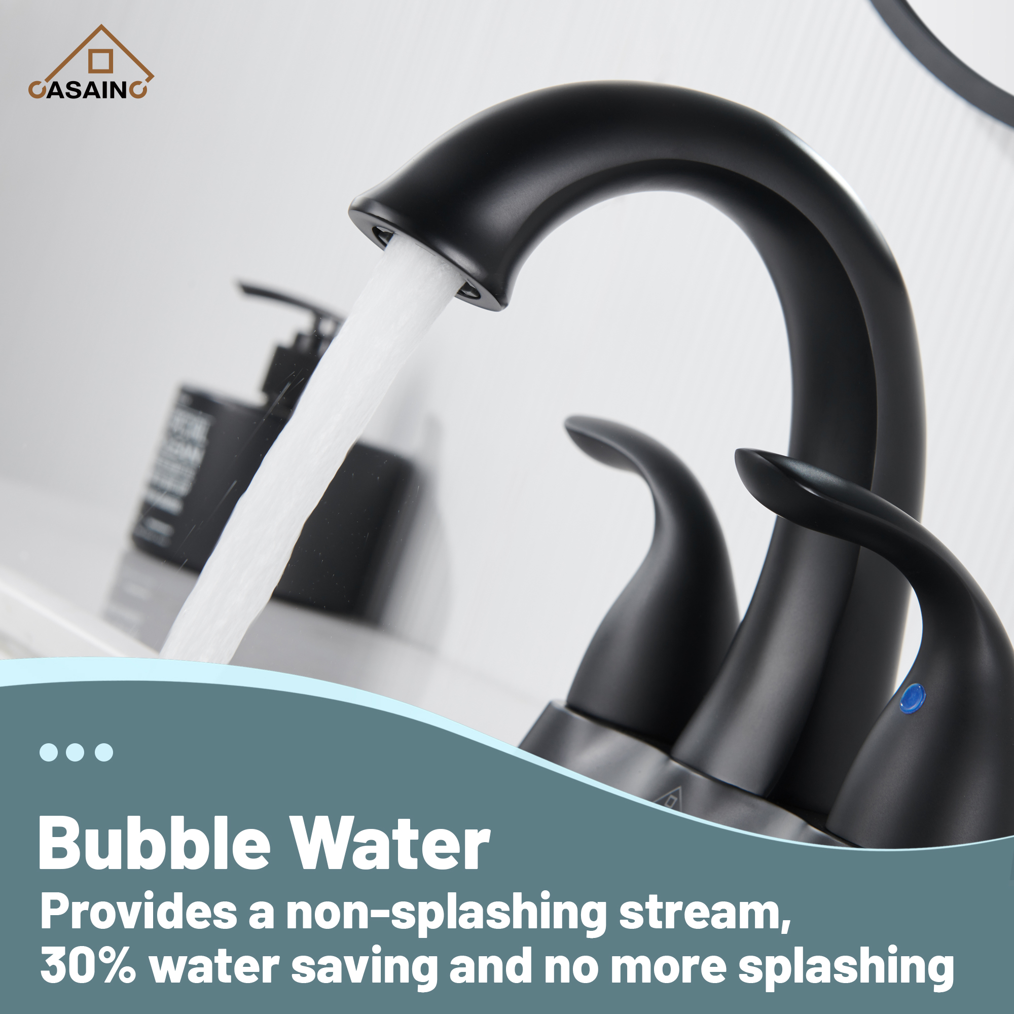 Casainc 4 Inch 2-Handle Centerset Bathroom Sink Faucet for 2-hole Centerset Sink Faucet