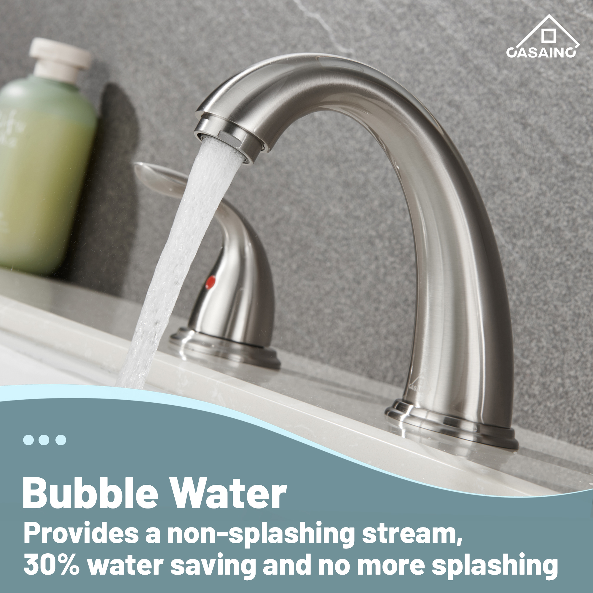 Casainc 4 Inch 2-Handle Bathroom Sink Faucet with Drain Assembly Matte Black/Brushed Nickel/Oil Rubbed Bronz/Brushed Gold 